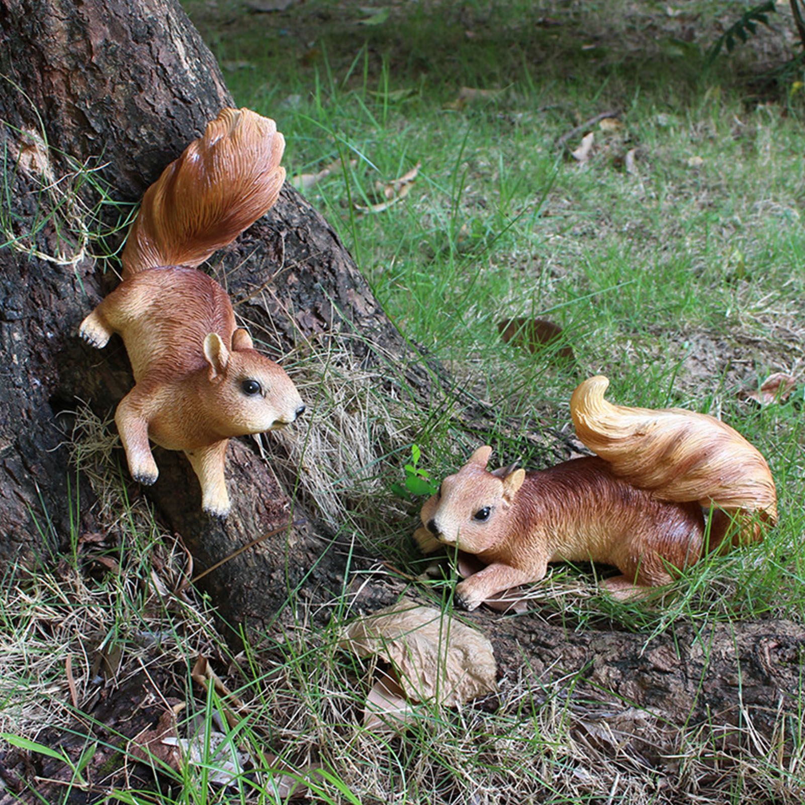 Resin Animal Squirrels Model Cute Squirrel Hanging Statues for Garden Outdoor view 9