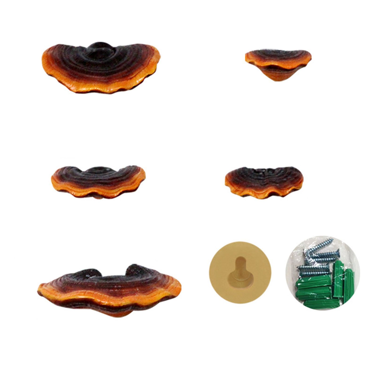 Simulation Mushroom Shelf Decoration Set Resin Artificial Mini Reishi Mushroom view 3