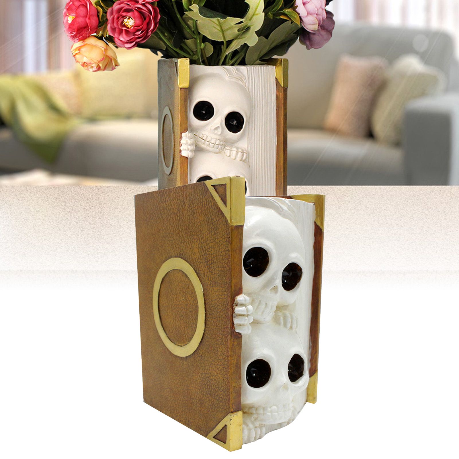 Book Skull Plant Pot Decorative Easy Cleanup Exquisite Flower Container Pot view 8