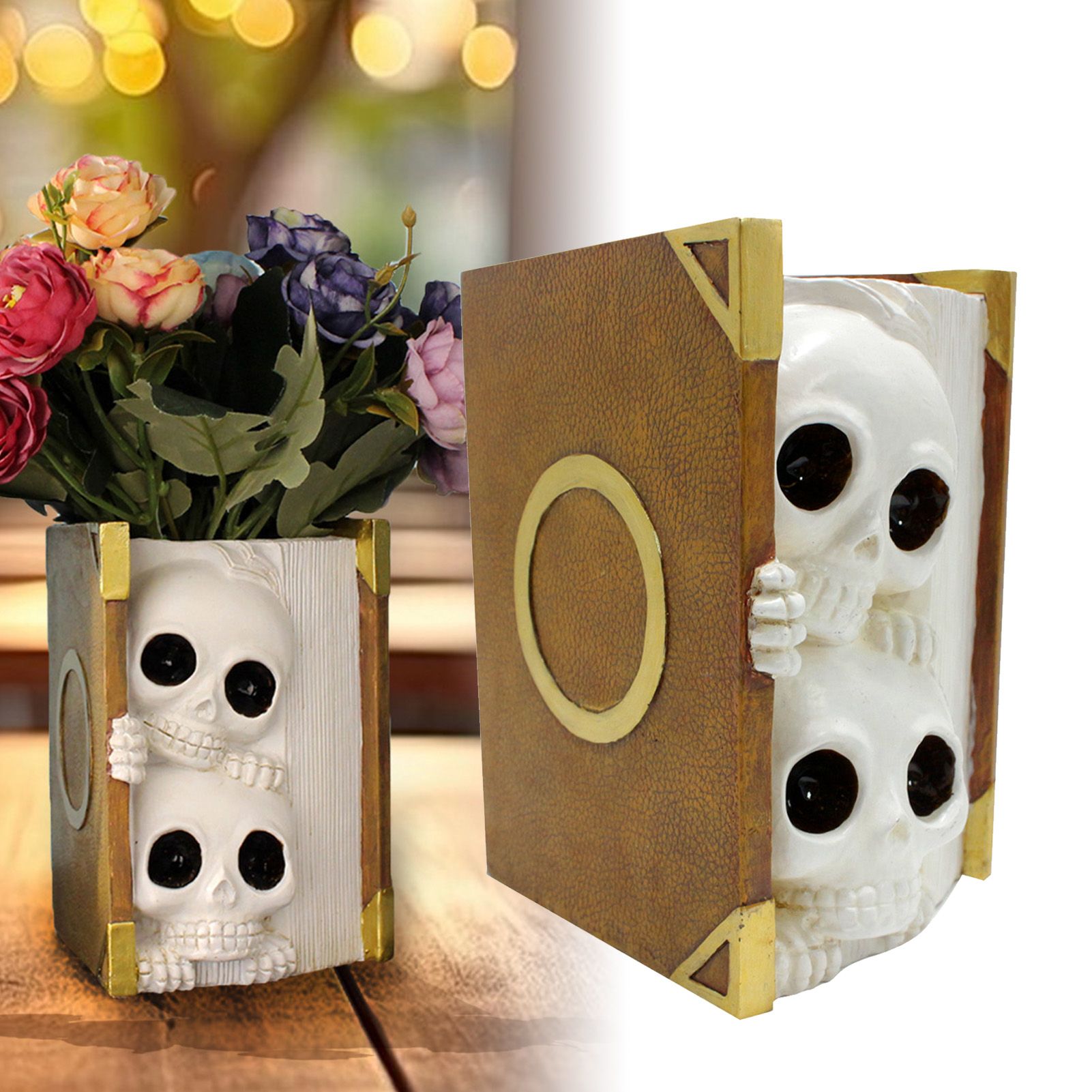 Book Skull Plant Pot Decorative Easy Cleanup Exquisite Flower Container Pot view 9