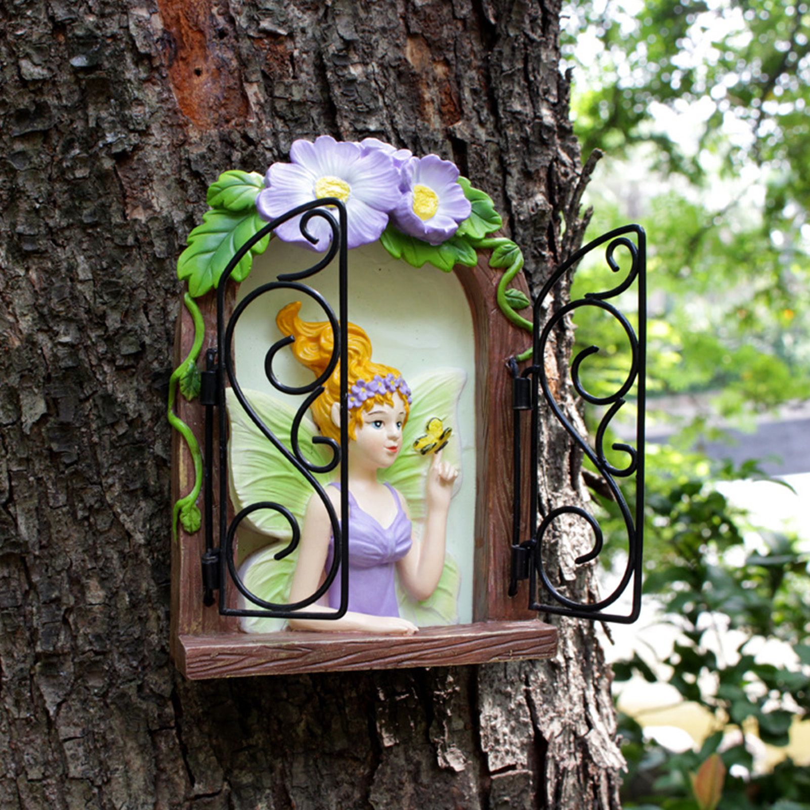 Lovely Resin Figurines Flower Fairy Micro Landscape Decoration Glow in The view 8