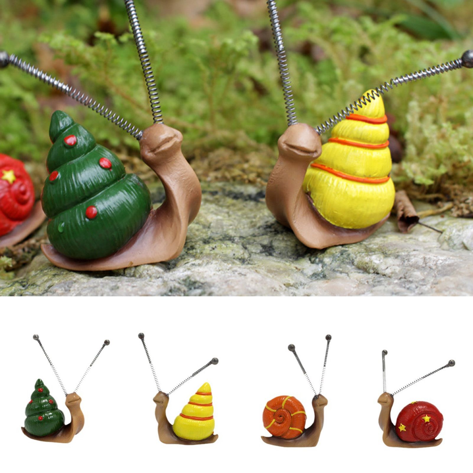 Mini Colorful Snail Decoration Small Cute Snail Statue Ornament Miniatures view 8