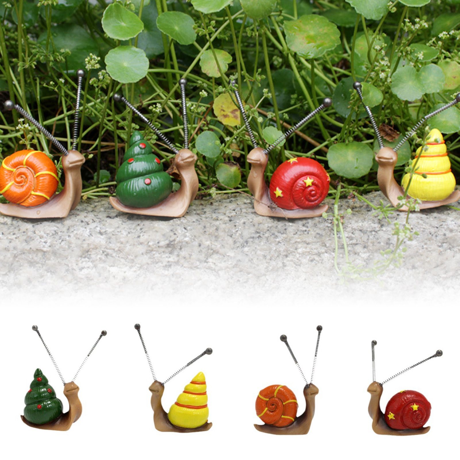 Mini Colorful Snail Decoration Small Cute Snail Statue Ornament Miniatures view 9