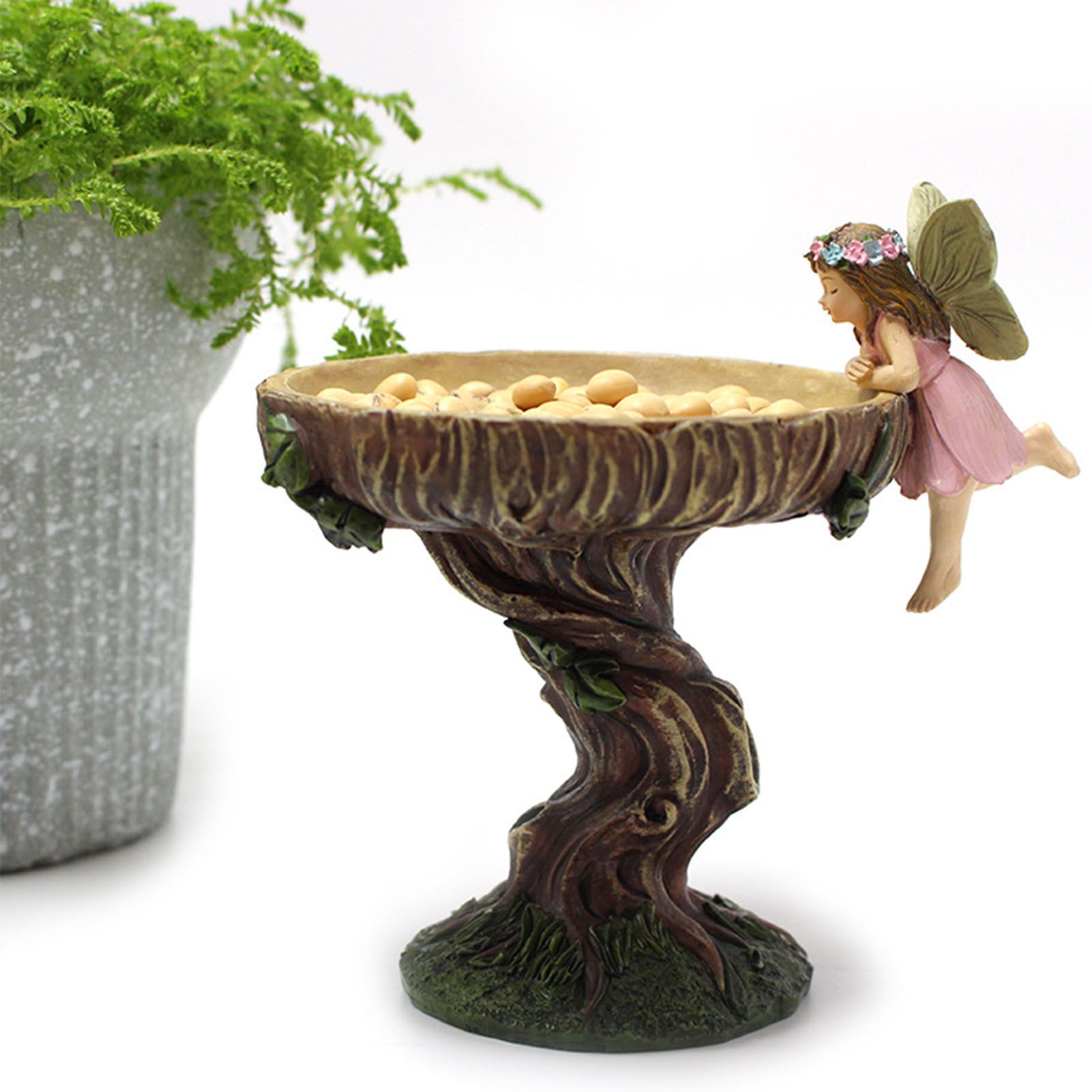 Flower Fairy Bird Feeder Synthetic Resin Decorative Standing Bird Feeder for view 5