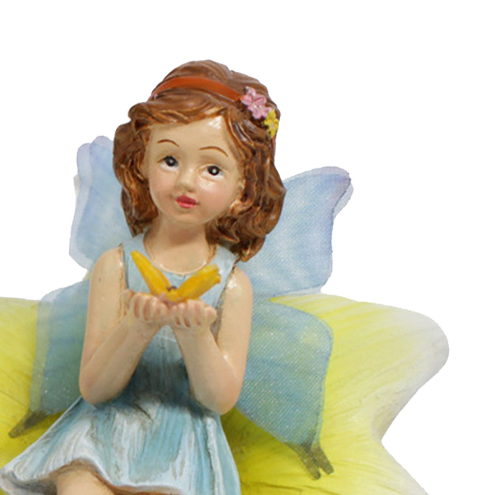 Flower Fairy Figurine with Flower Table and Chair Resin Exquisite Fairy Statue view 2