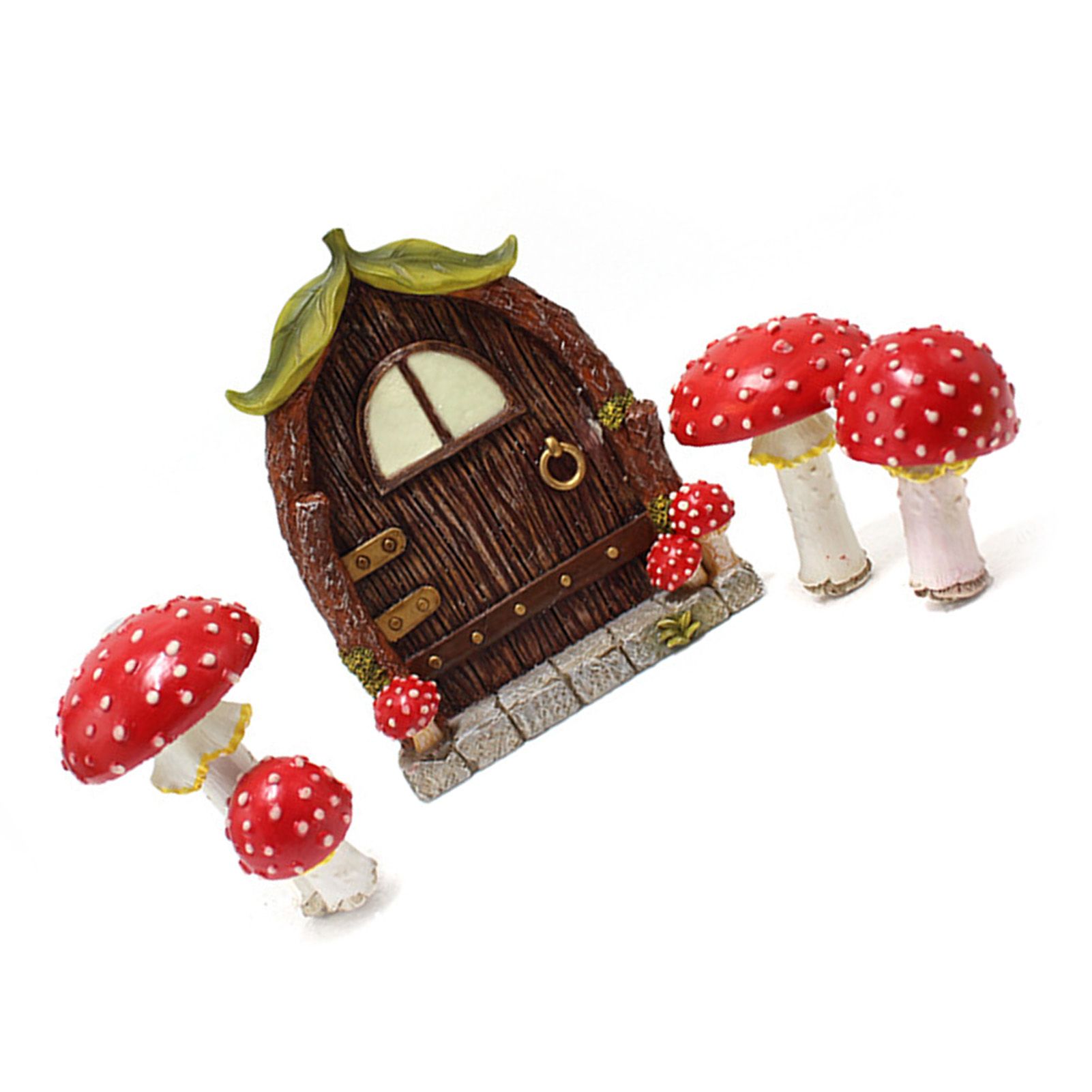Window and Door Tree Decoration Glow in Dark Resin Mushroom Garden Decoration view 3
