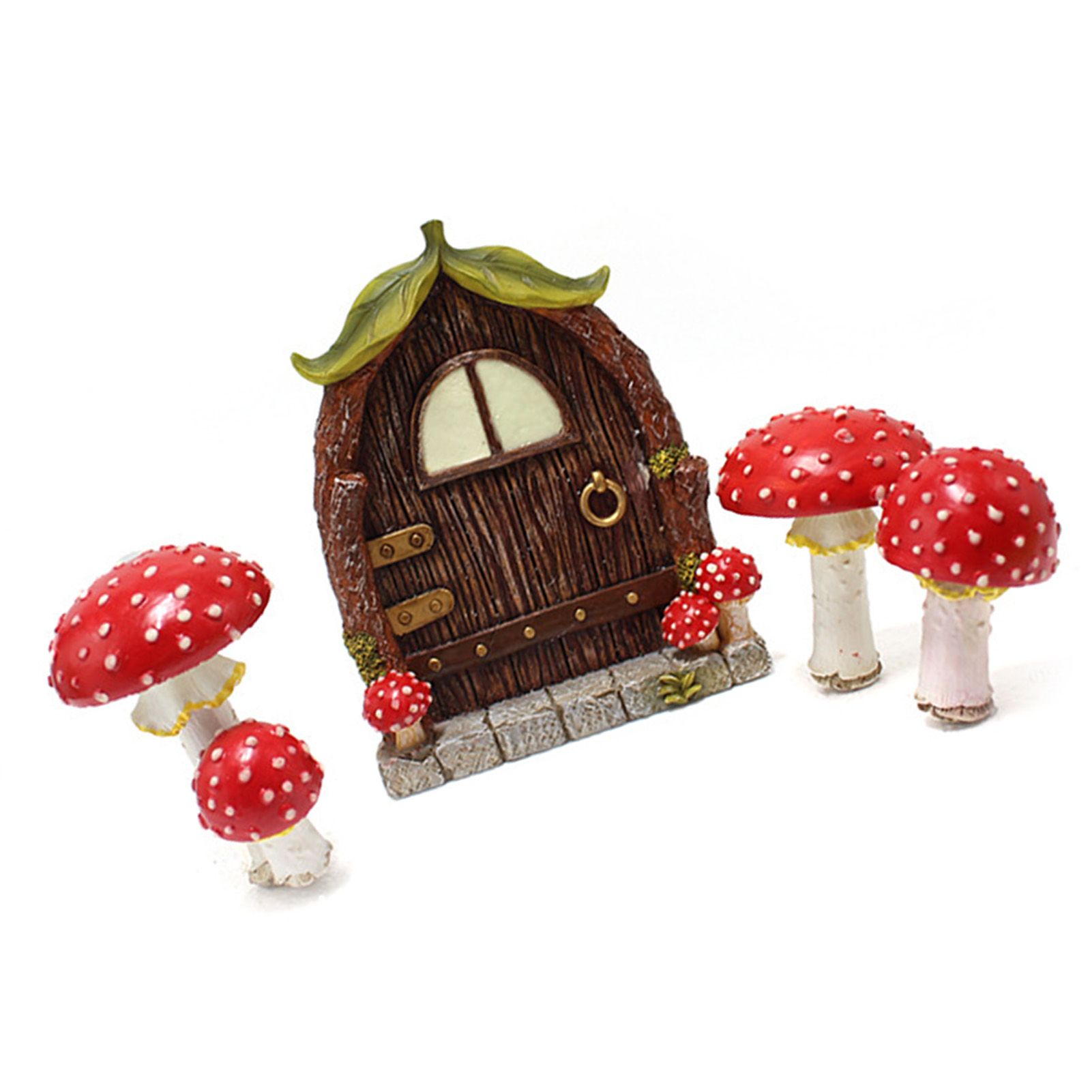 Window and Door Tree Decoration Glow in Dark Resin Mushroom Garden Decoration view 4