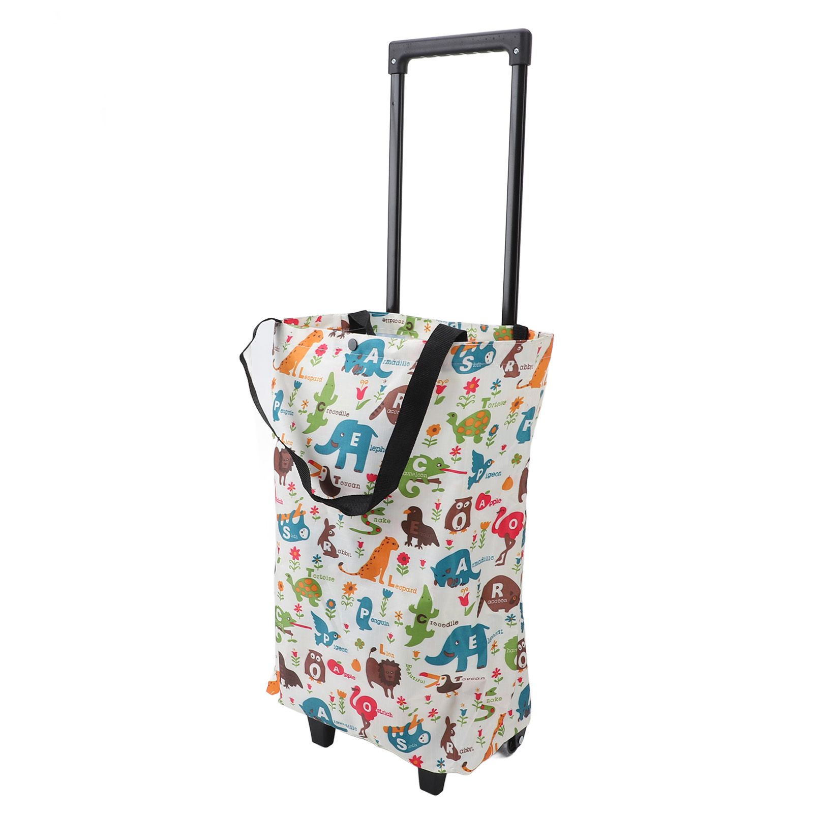 Foldable Shopping Cart for Groceries with Wheels 360 Degree Rolling Swivel view 6