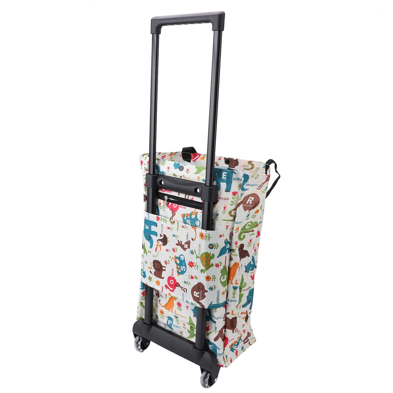Foldable Shopping Cart for Groceries with Wheels 360 Degree Rolling Swivel view 11