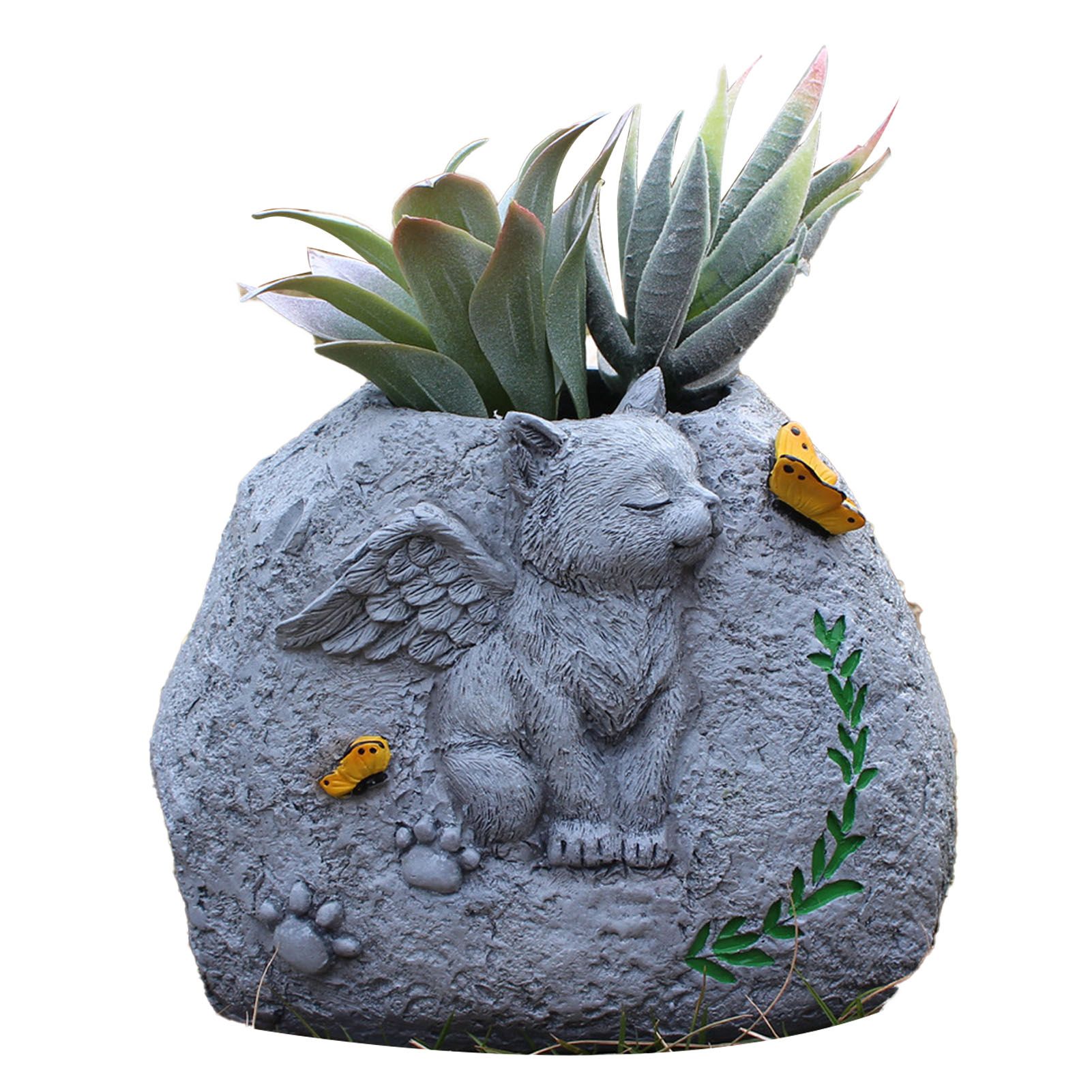 Innovative Angel Cat Succulent Small Planter Pet Memorial Garden Animal view 4