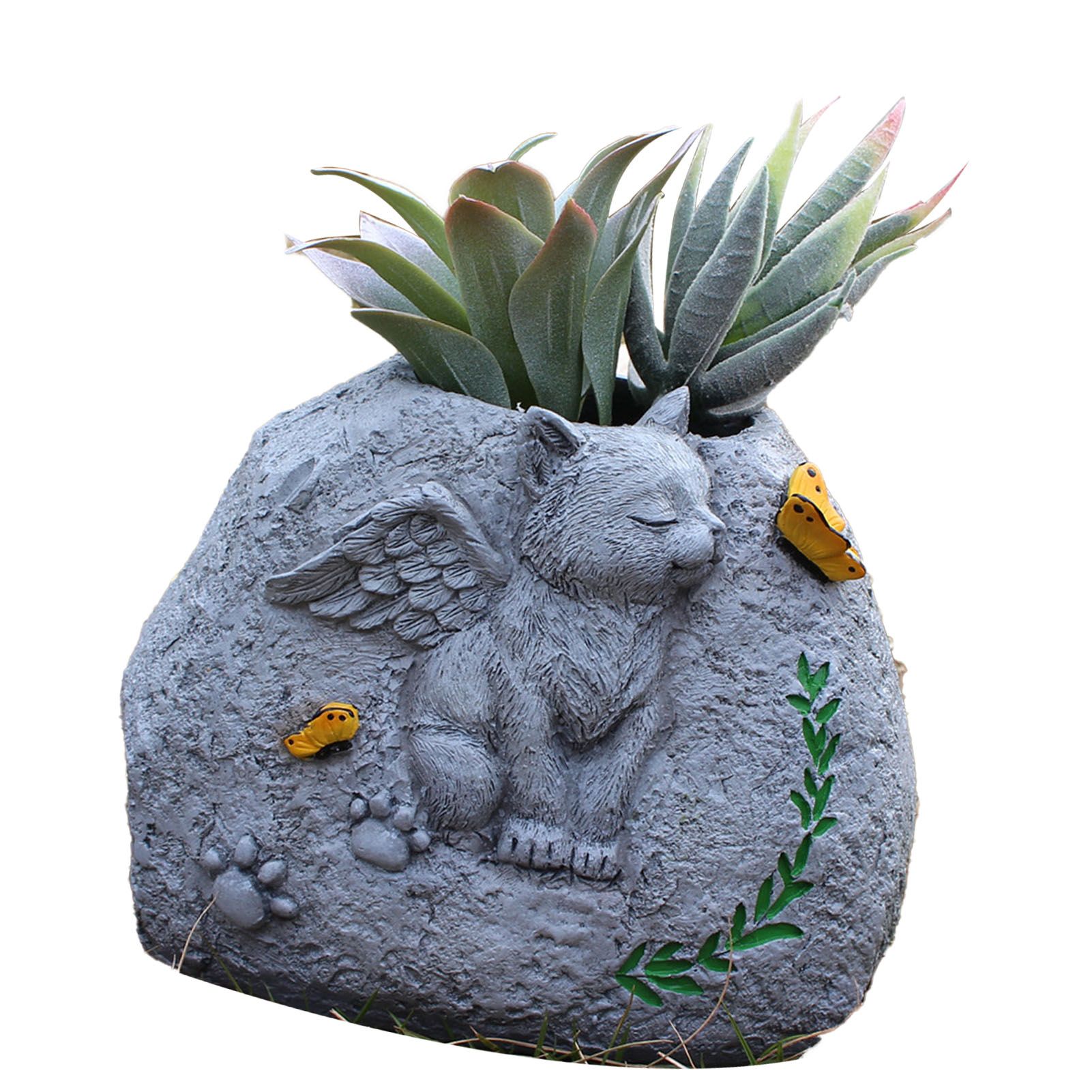 Innovative Angel Cat Succulent Small Planter Pet Memorial Garden Animal view 6