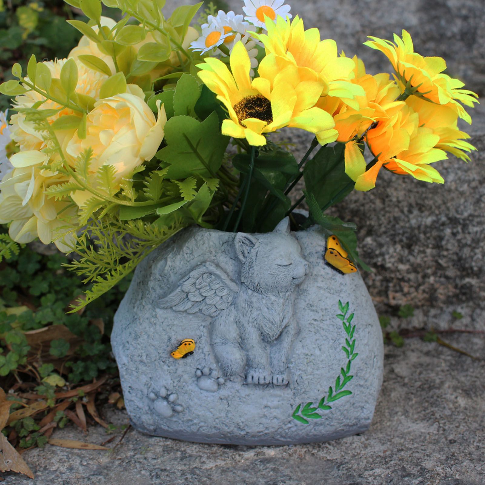 Innovative Angel Cat Succulent Small Planter Pet Memorial Garden Animal view 8