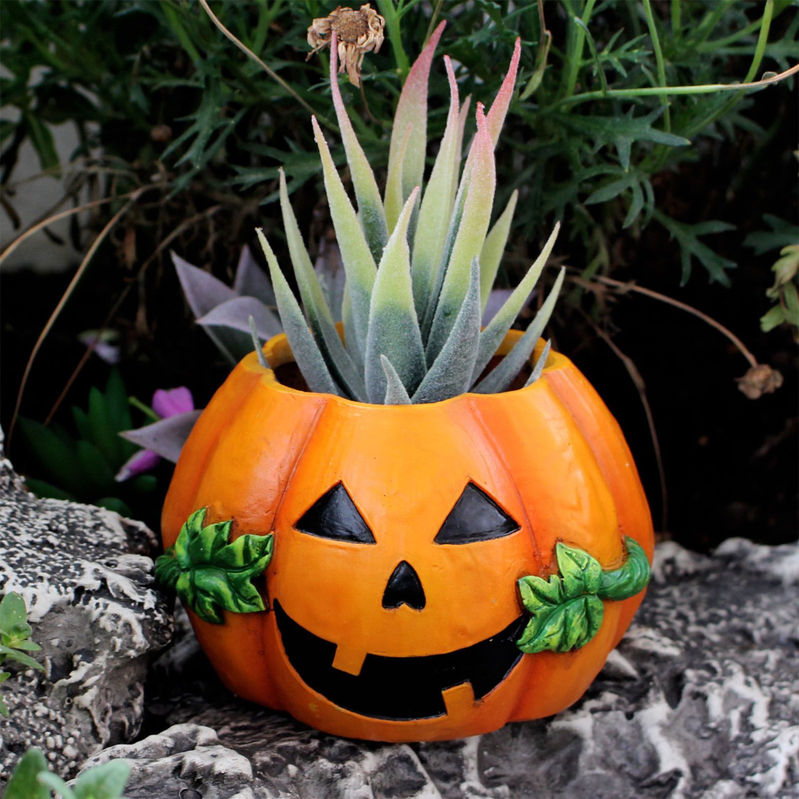Pumpkin Flower Pot Resin Pumpkin Succulent Flower Pot Planter Halloween view 8