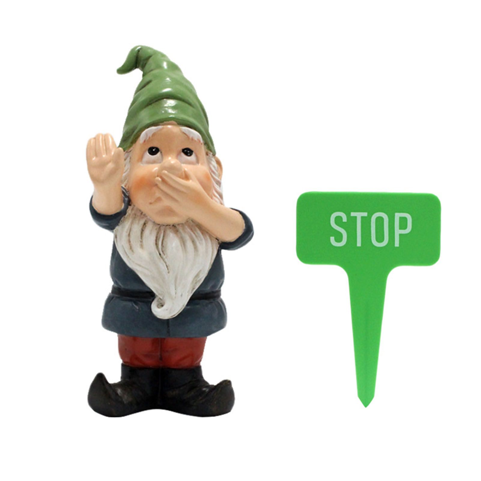 Resin Pinched Nose Gnome Statue Exquisite Fade Resistant Dwarf Ornament for view 2