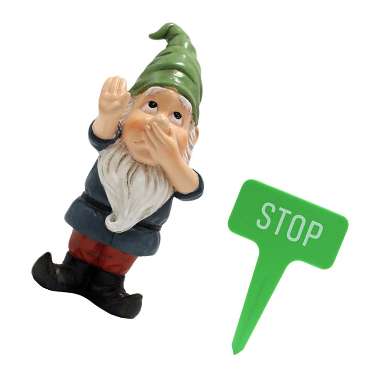 Resin Pinched Nose Gnome Statue Exquisite Fade Resistant Dwarf Ornament for view 4