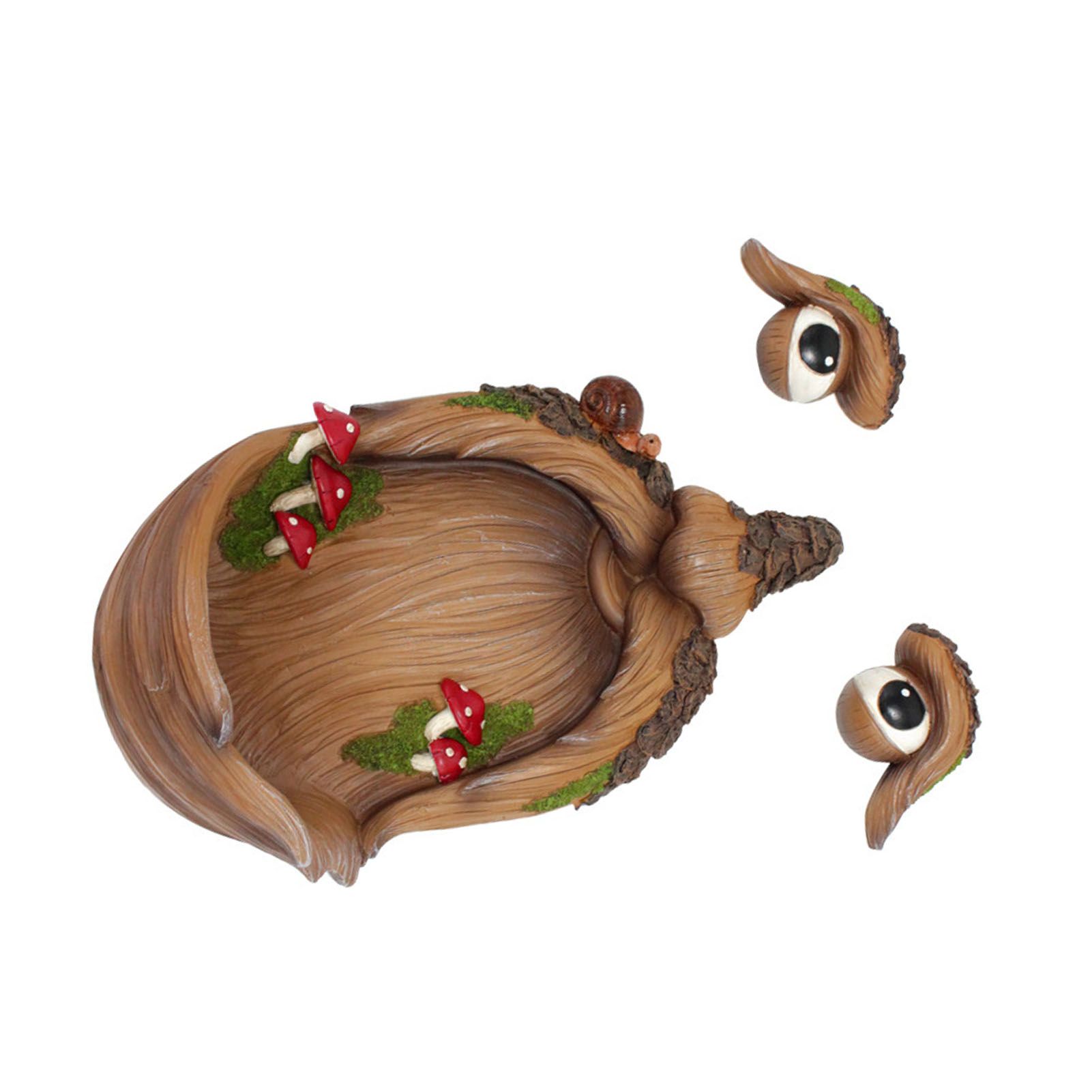 Tree Face Mushroom Bird Feeder Resin Lifelike Funny Old Man Tree Face view 4
