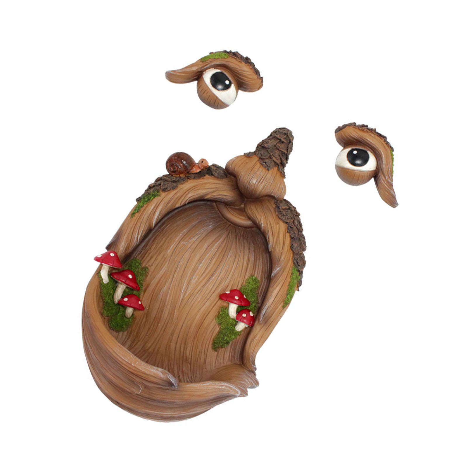 Tree Face Mushroom Bird Feeder Resin Lifelike Funny Old Man Tree Face view 5