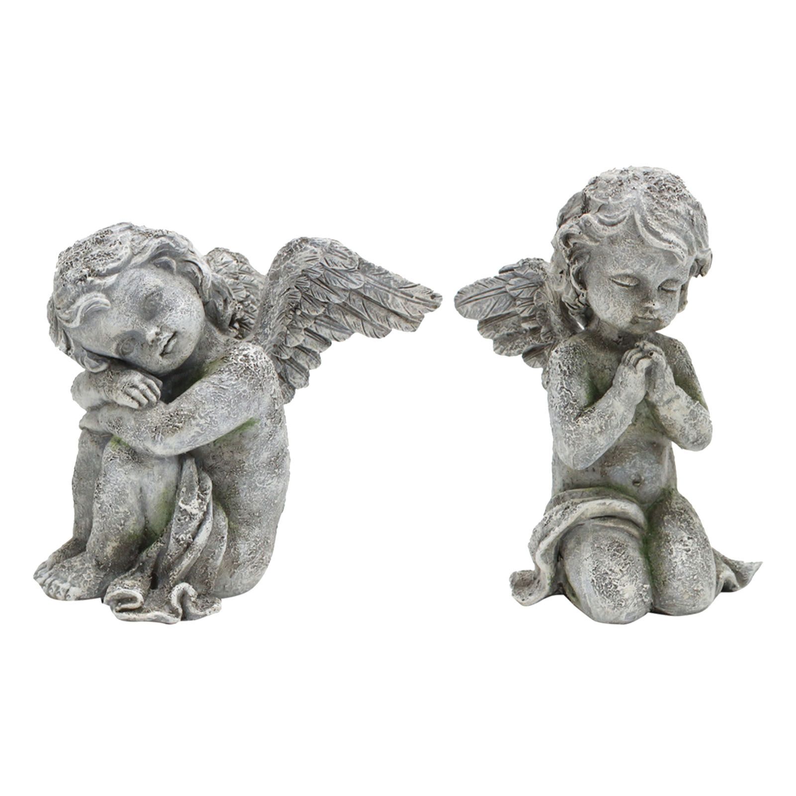 1 Pair Angel Garden Figurines Cute Adorable Home Decoration Resin Angel Garden