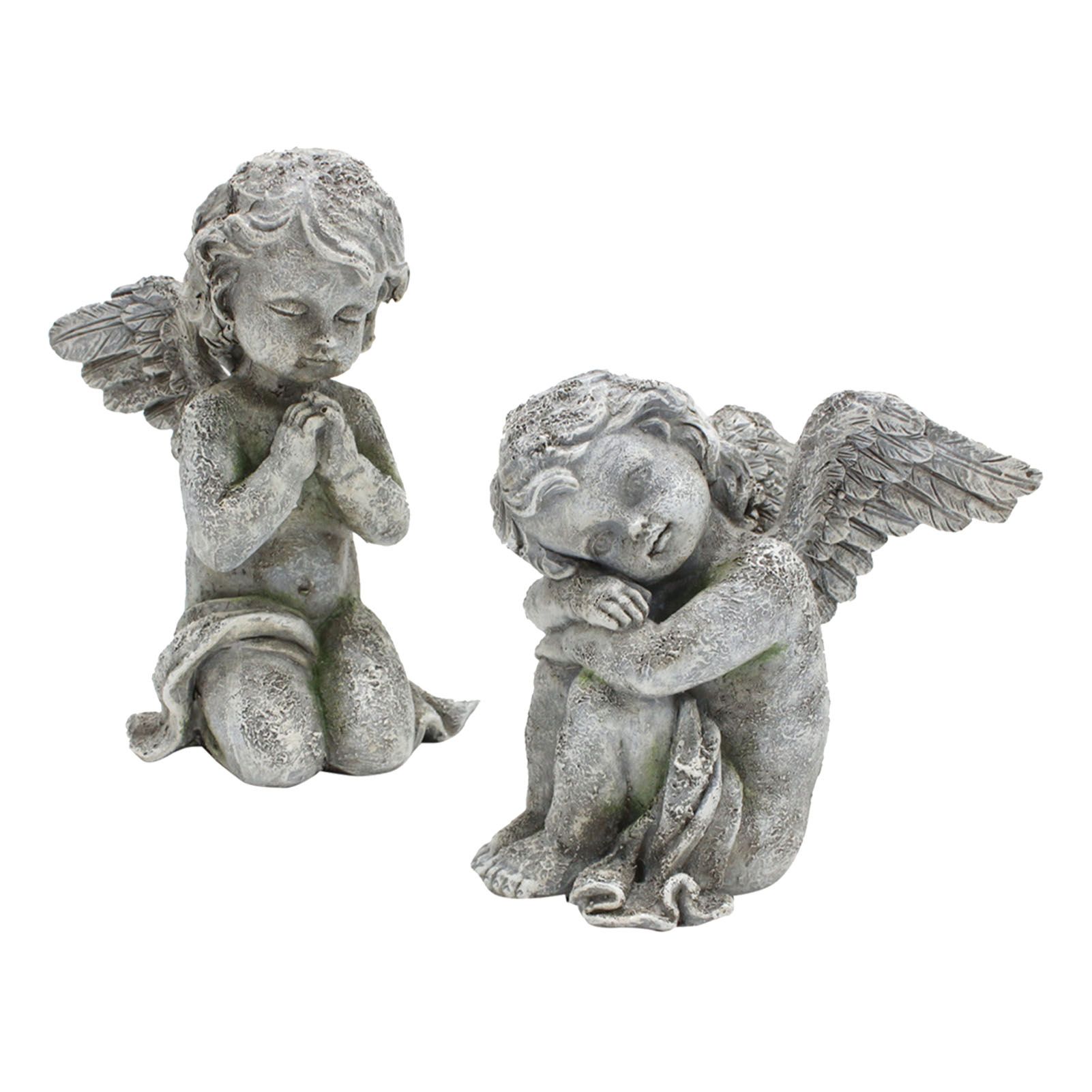 1 Pair Angel Garden Figurines Cute Adorable Home Decoration Resin Angel Garden view 4