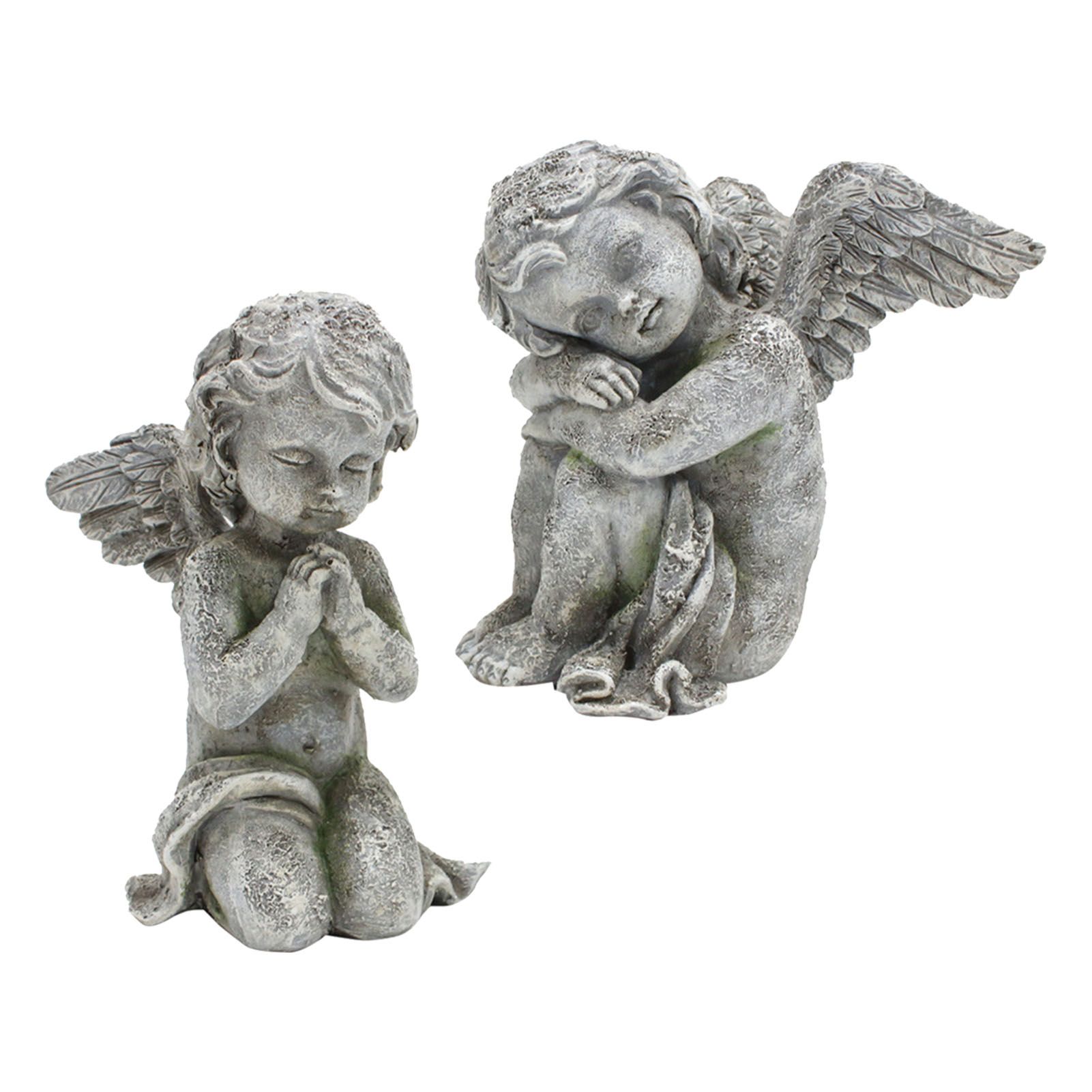 1 Pair Angel Garden Figurines Cute Adorable Home Decoration Resin Angel Garden view 6