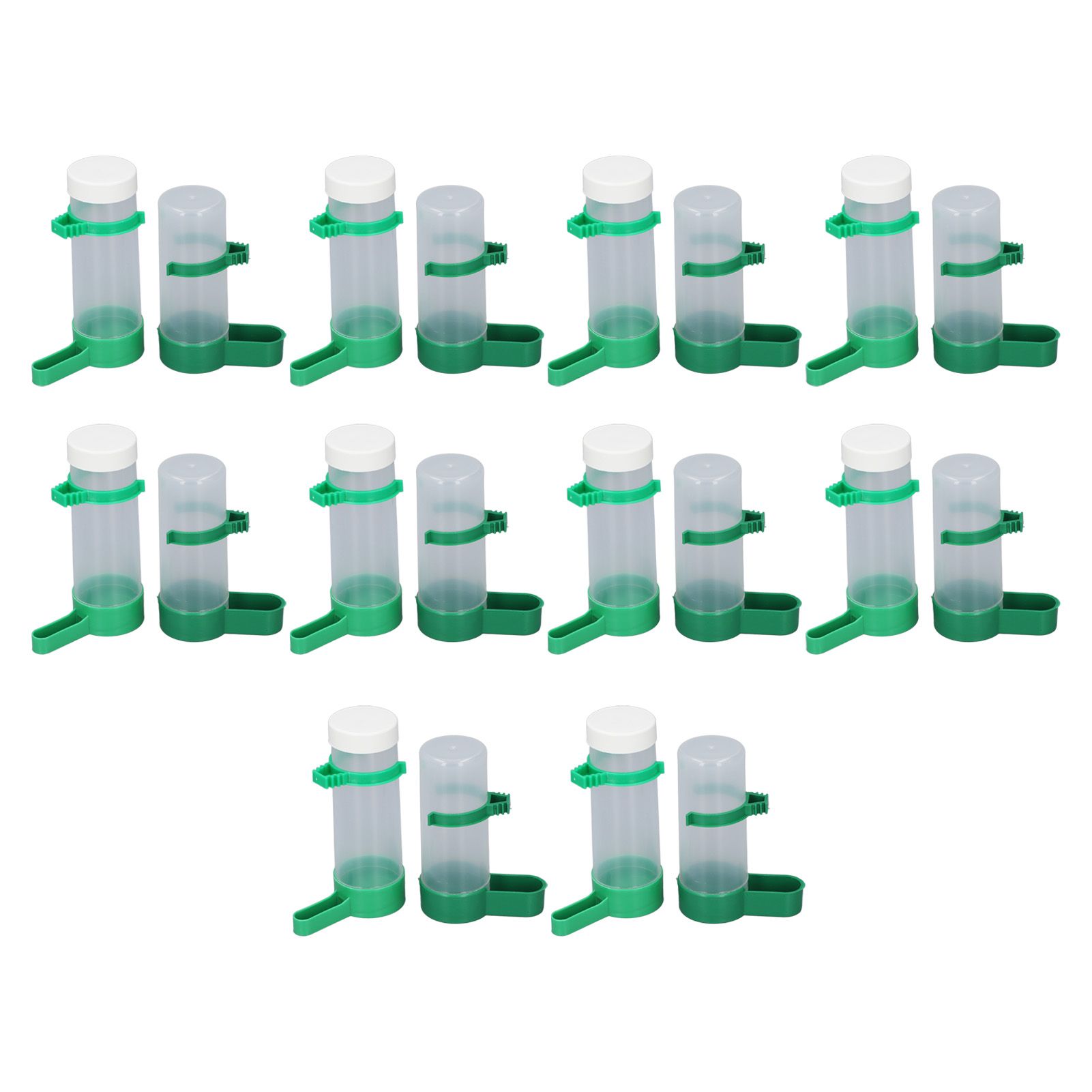 10 Set Bird Cage Water Feeder Set 140ml Water Dispenser and 150ml Bird Food