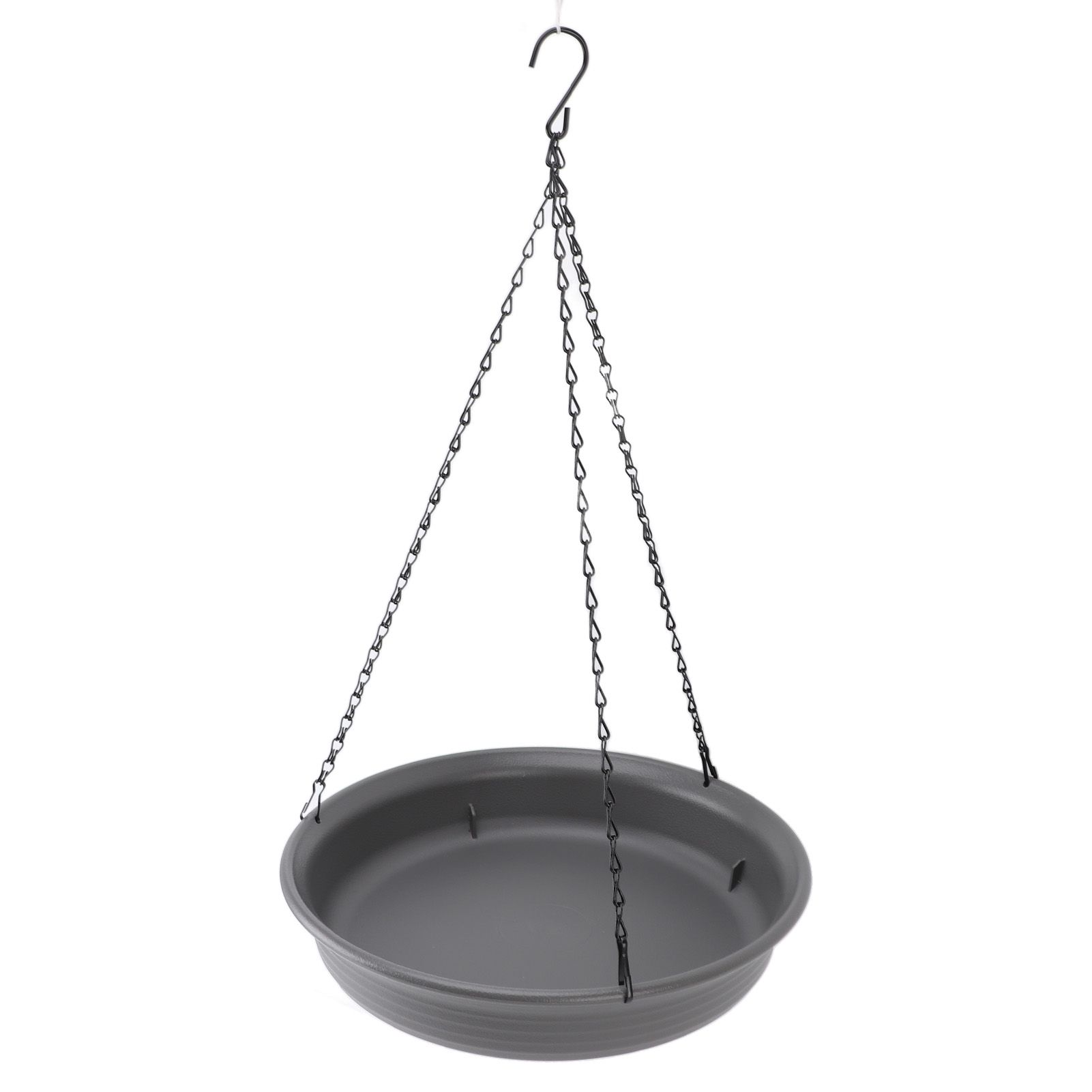 Hanging Bird Feeder with Hook Metal Chain Plastic Bird Bath Feeding Bowl Round view 4