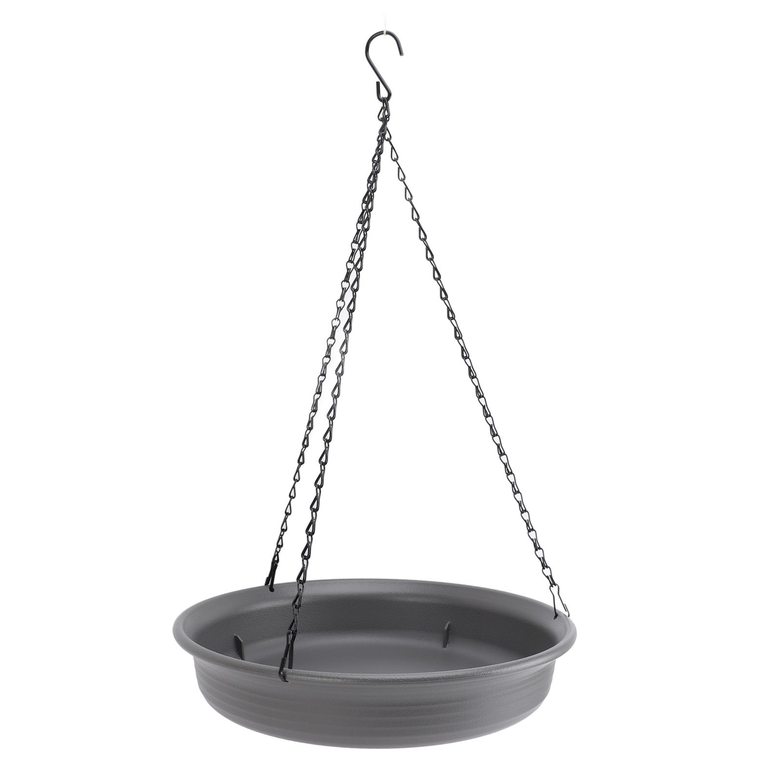 Hanging Bird Feeder with Hook Metal Chain Plastic Bird Bath Feeding Bowl Round view 6