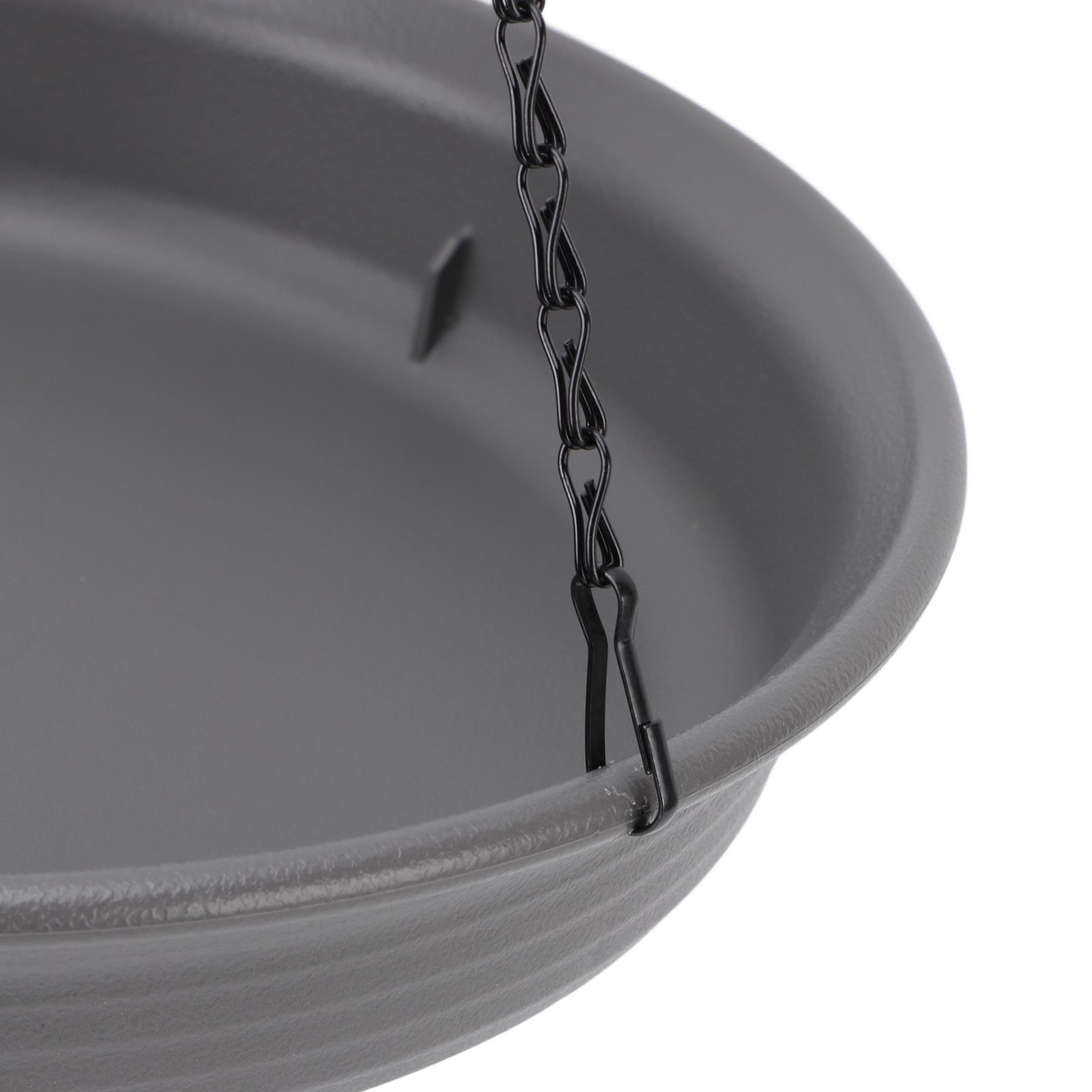 Hanging Bird Feeder with Hook Metal Chain Plastic Bird Bath Feeding Bowl Round view 7