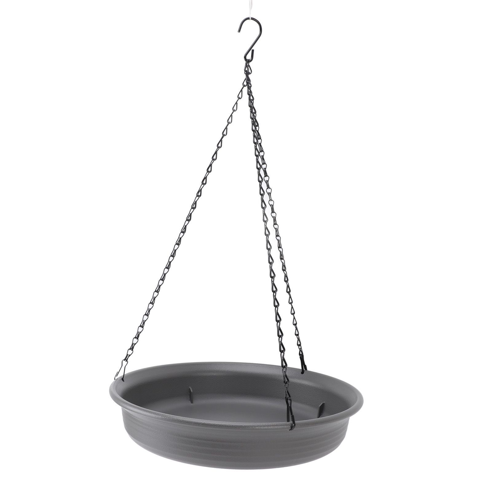 Hanging Bird Feeder with Hook Metal Chain Plastic Bird Bath Feeding Bowl Round view 8