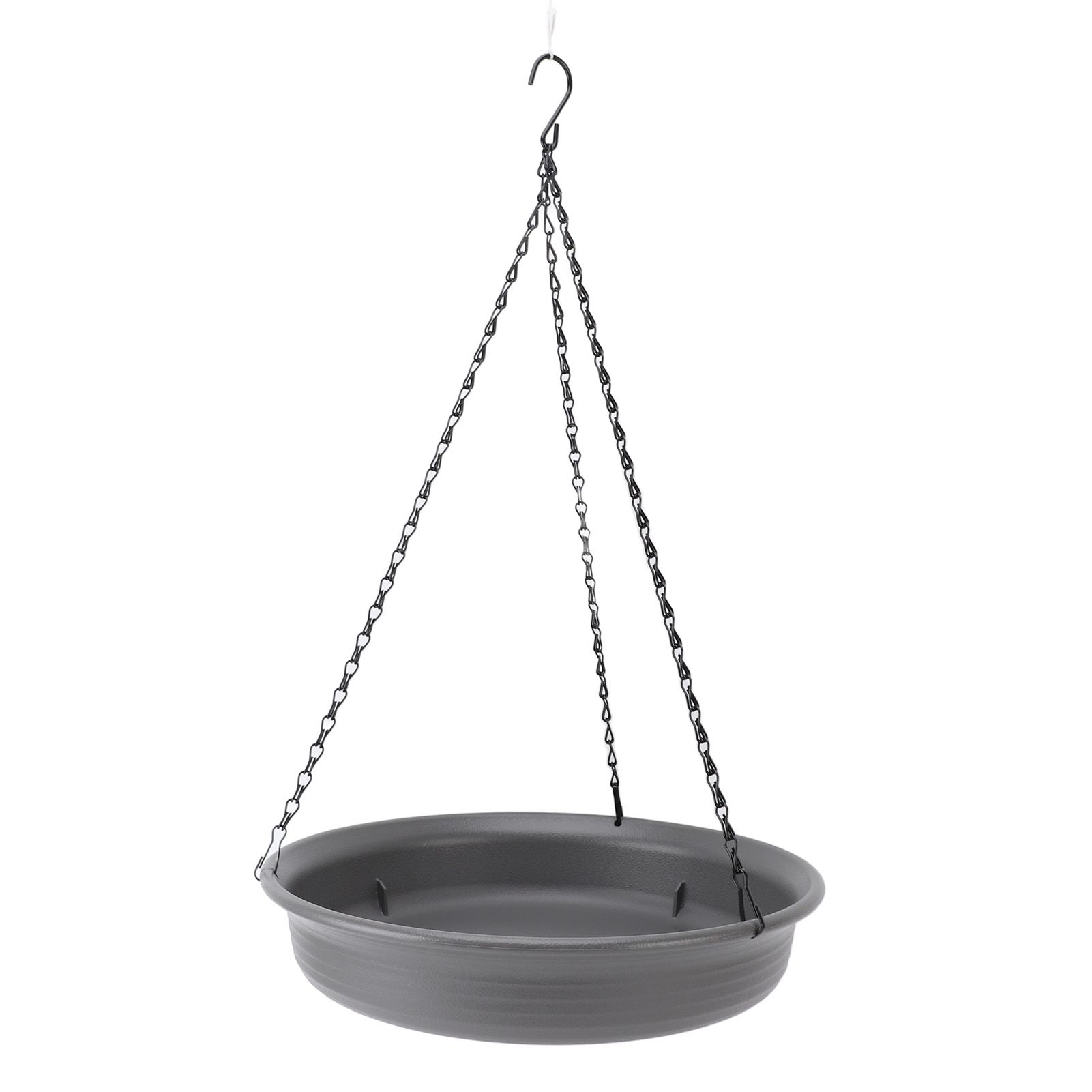 Hanging Bird Feeder with Hook Metal Chain Plastic Bird Bath Feeding Bowl Round view 9