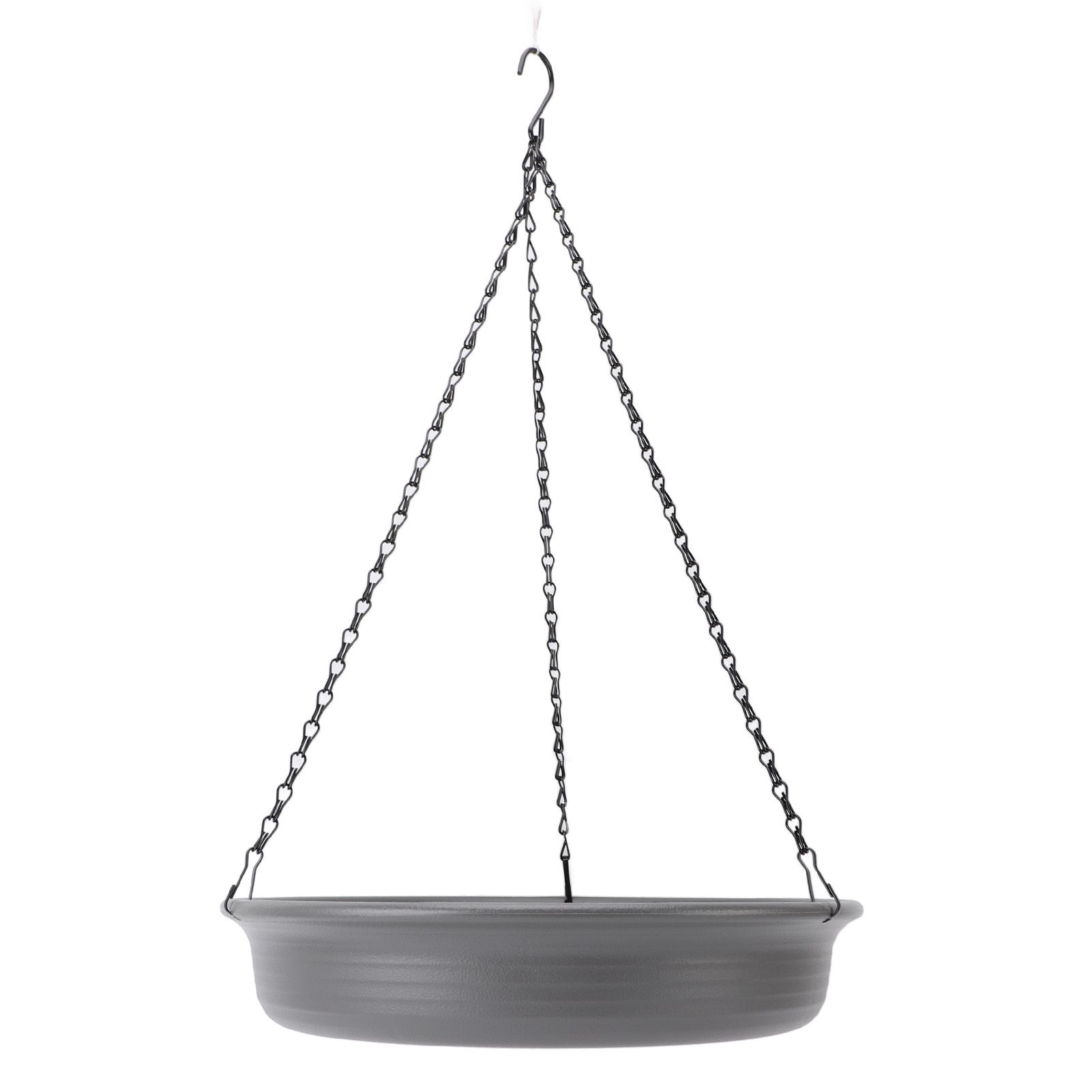 Hanging Bird Feeder with Hook Metal Chain Plastic Bird Bath Feeding Bowl Round view 10