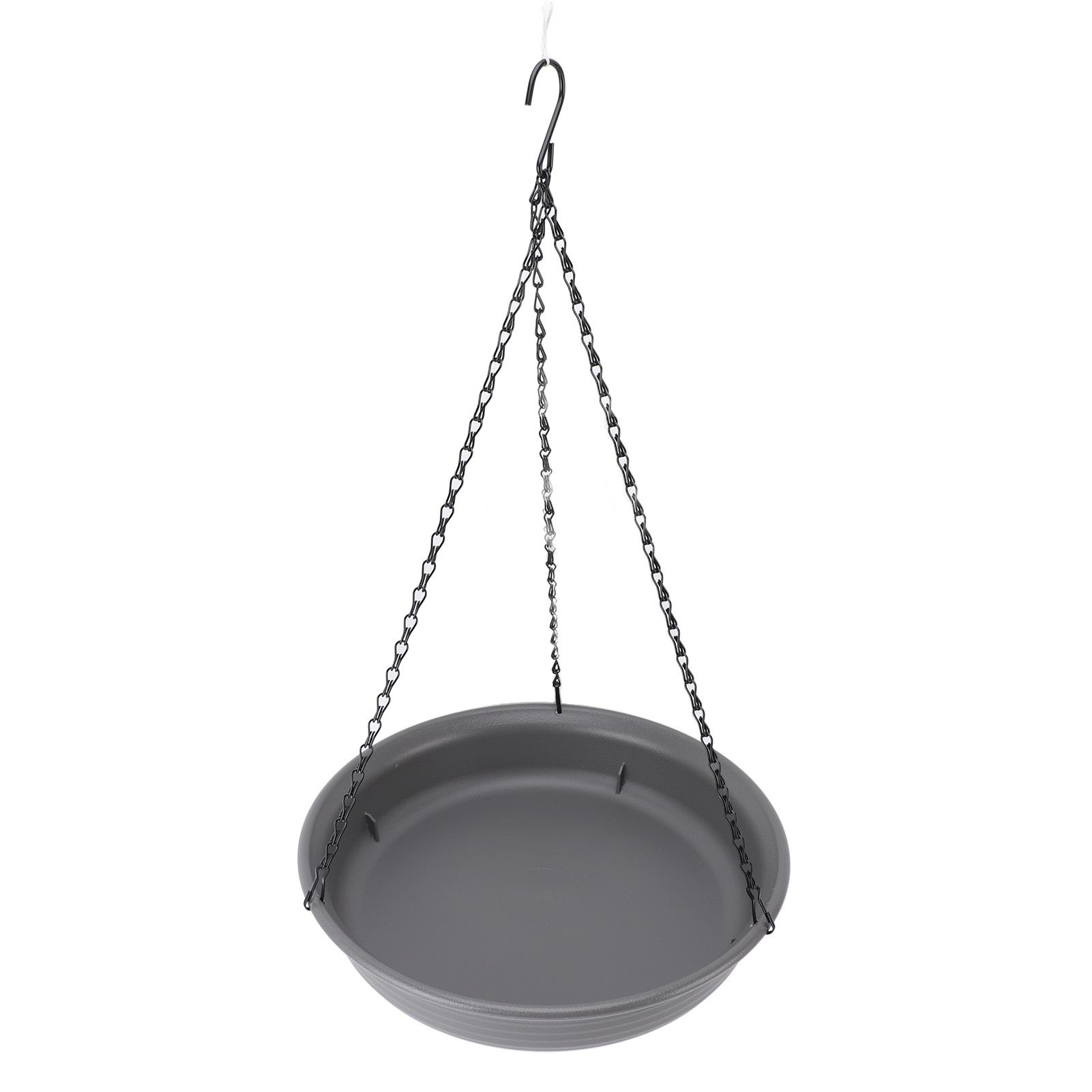 Hanging Bird Feeder with Hook Metal Chain Plastic Bird Bath Feeding Bowl Round view 11