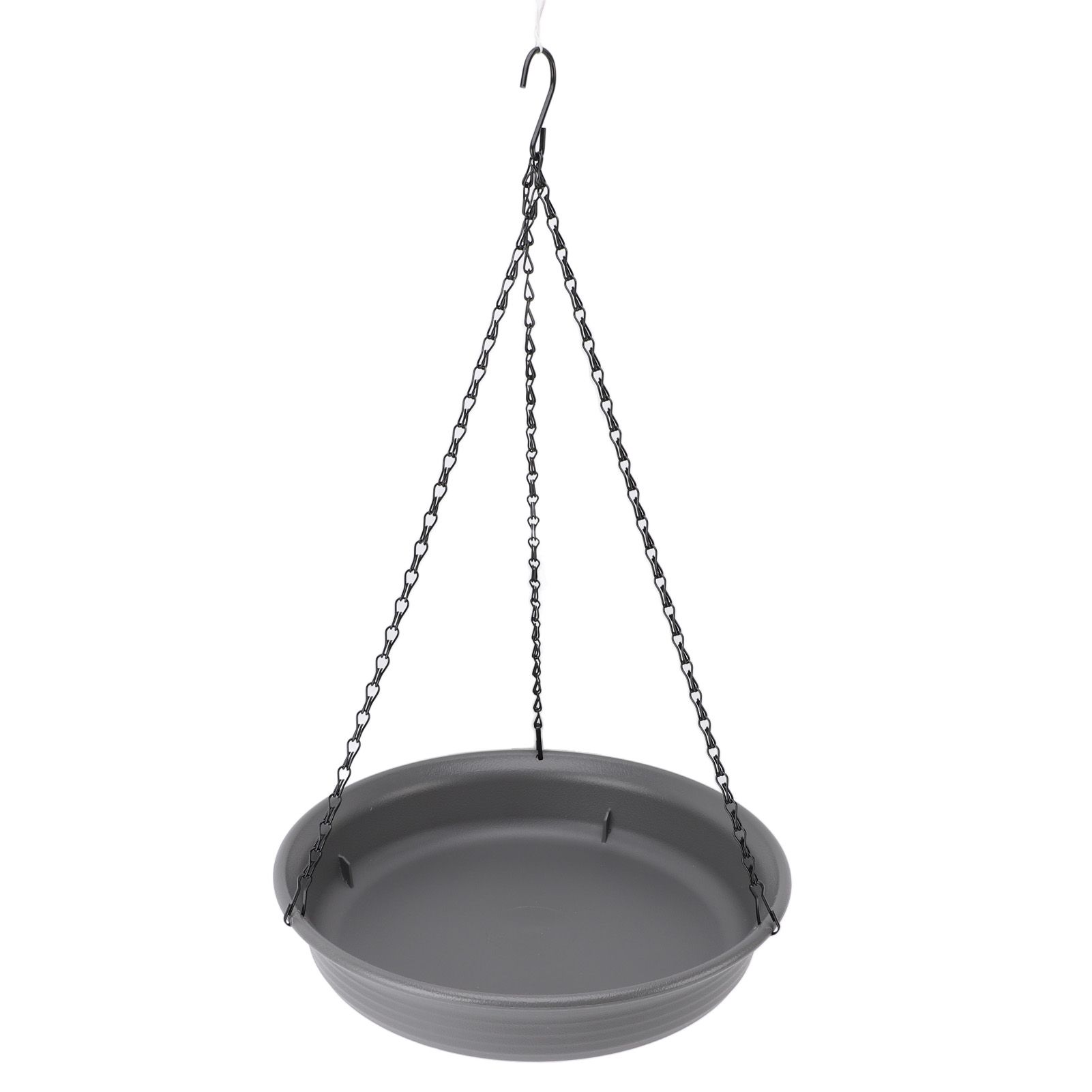 Hanging Bird Feeder with Hook Metal Chain Plastic Bird Bath Feeding Bowl Round view 12
