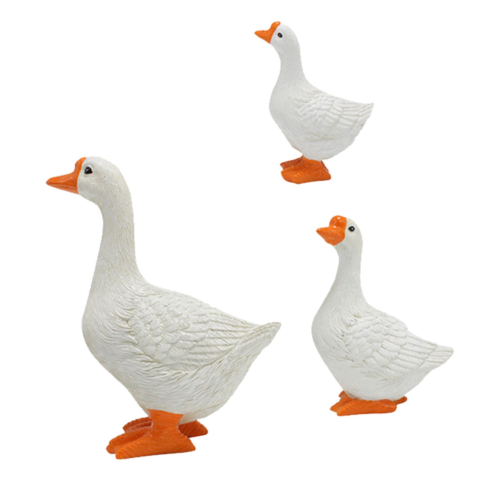 Funny Simulated Goose Resin Statue Goose Family Statues Animal Ornament Decor view 4