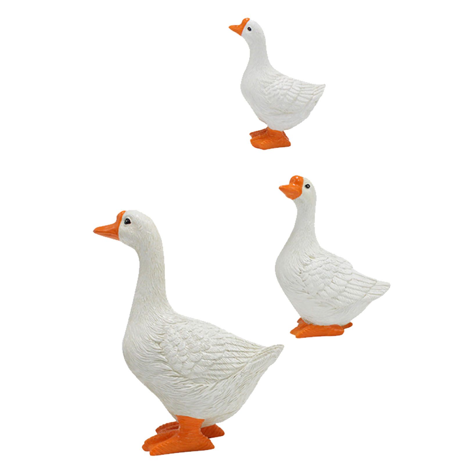 Funny Simulated Goose Resin Statue Goose Family Statues Animal Ornament Decor view 6