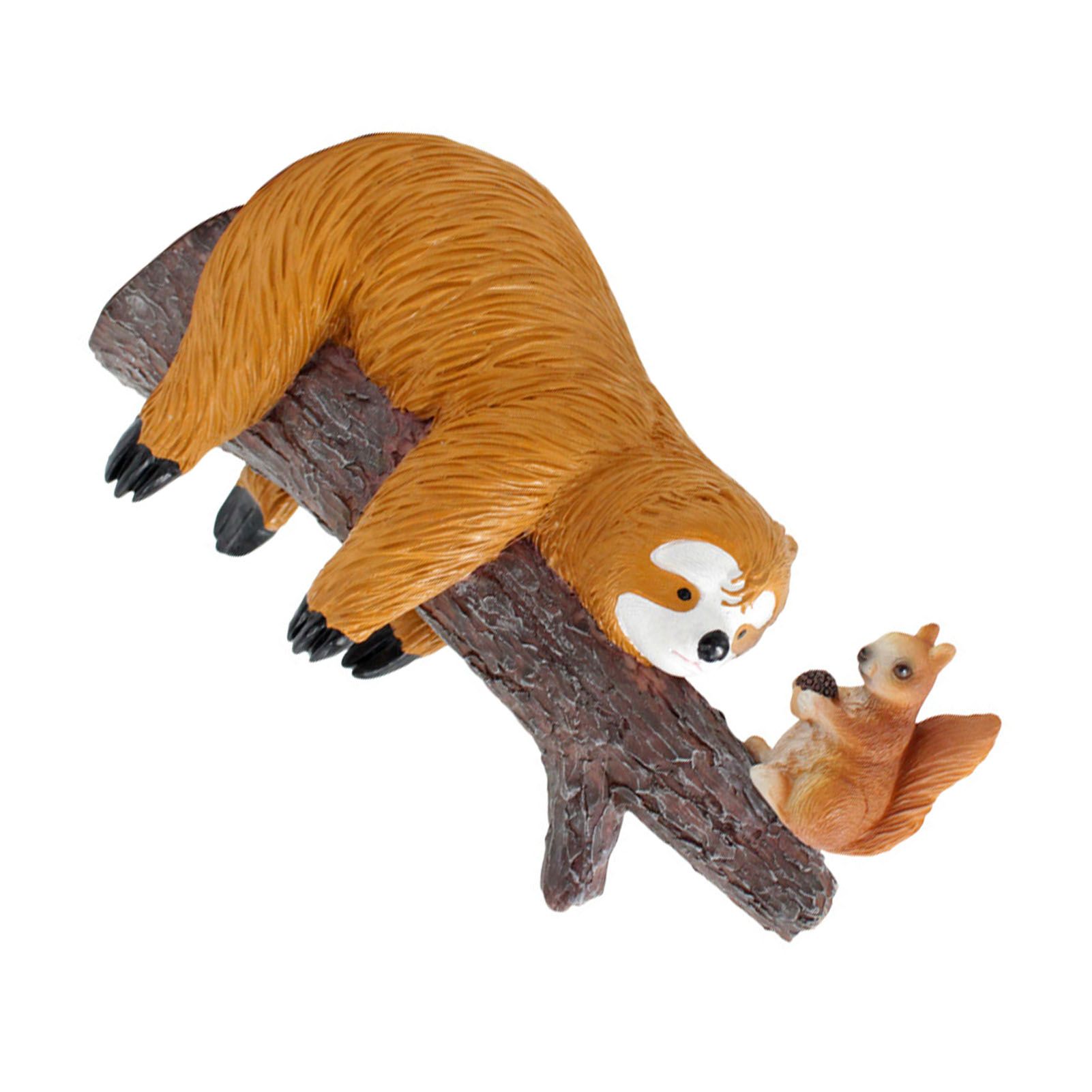 Sloth and Squirrel Tree Hugger Funny Cute Resin Sloth Napping Hanging view 4
