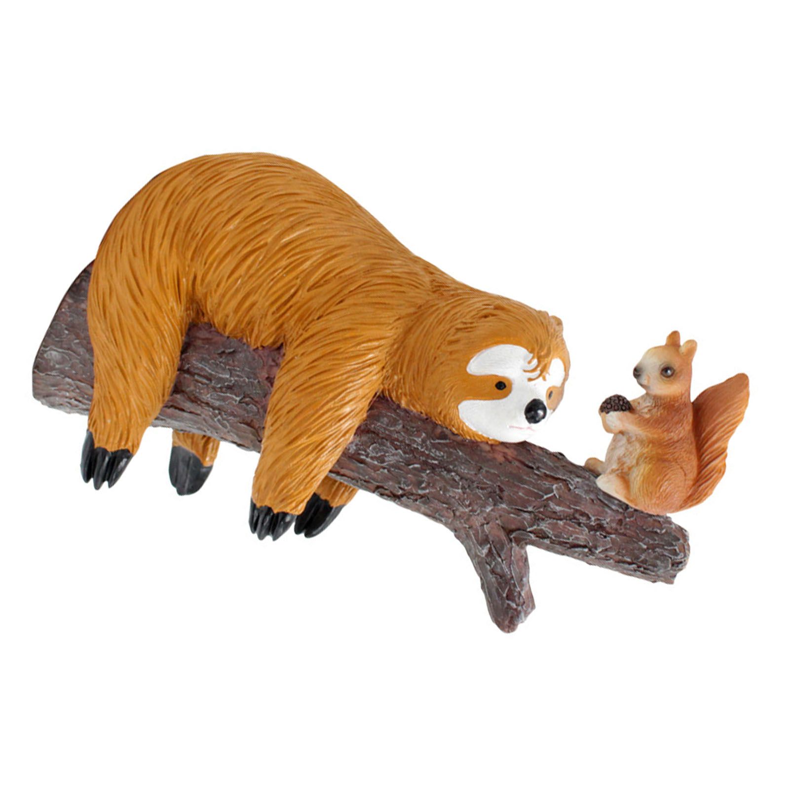 Sloth and Squirrel Tree Hugger Funny Cute Resin Sloth Napping Hanging view 6