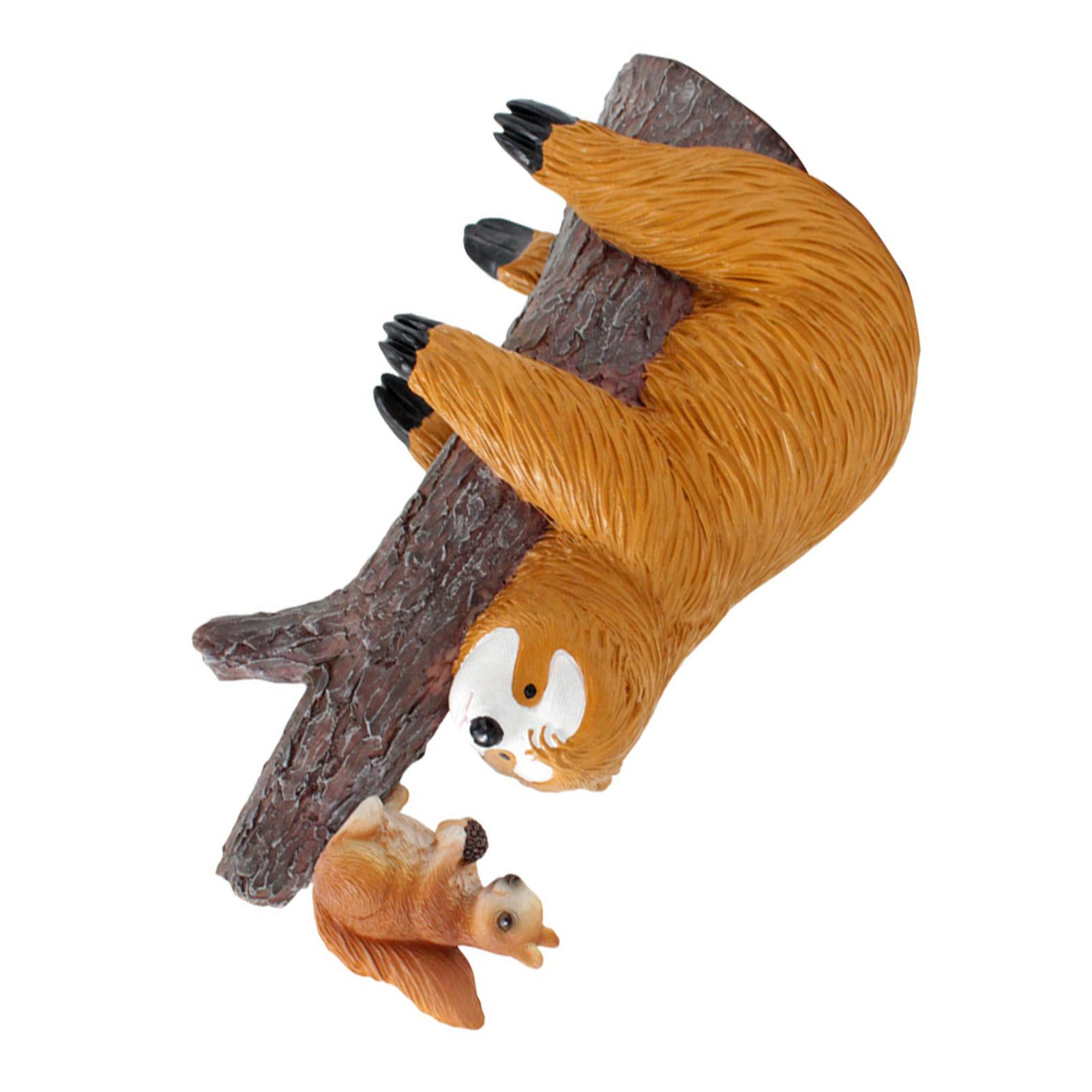Sloth and Squirrel Tree Hugger Funny Cute Resin Sloth Napping Hanging view 7