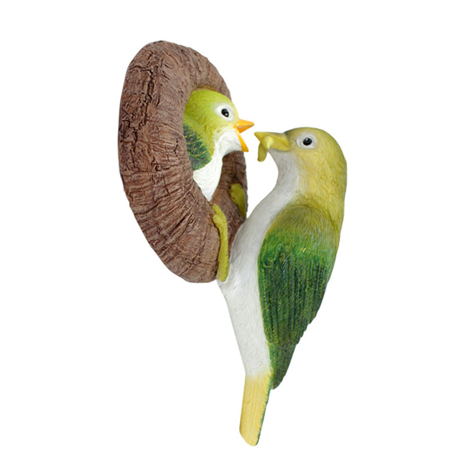 Simulated Bird Statue Resin Birds Peeker Figurine Sculpture for Tree Wall view 3