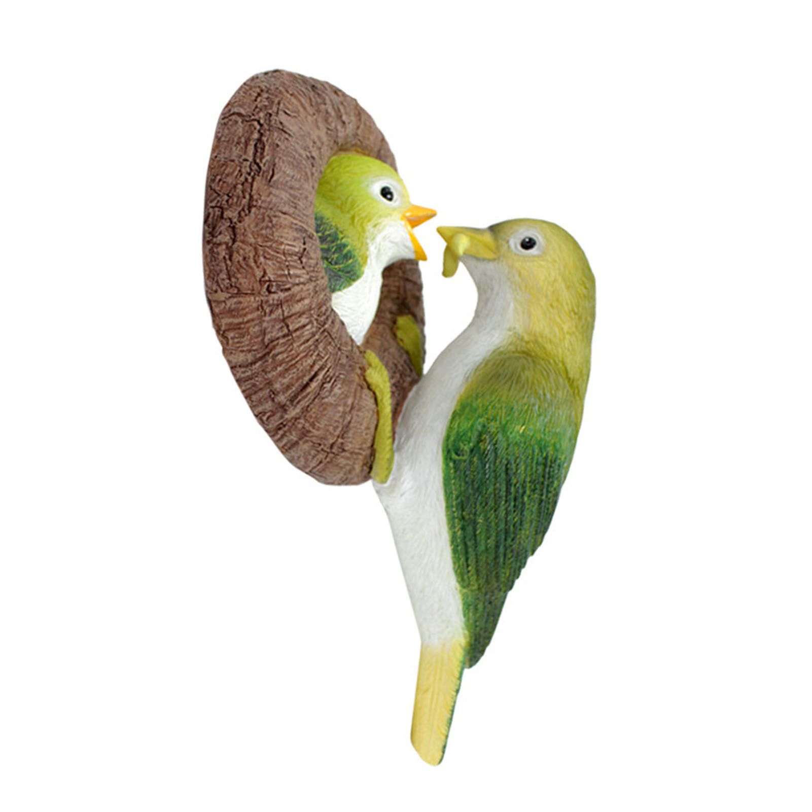 Simulated Bird Statue Resin Birds Peeker Figurine Sculpture for Tree Wall view 7