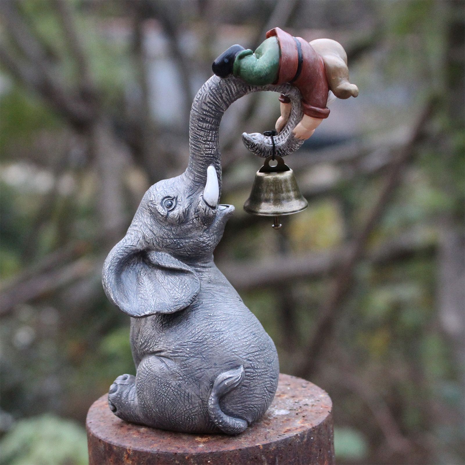 Outdoor Elephant Figurine Resin Delicate Look Exquisite Details Statue view 6