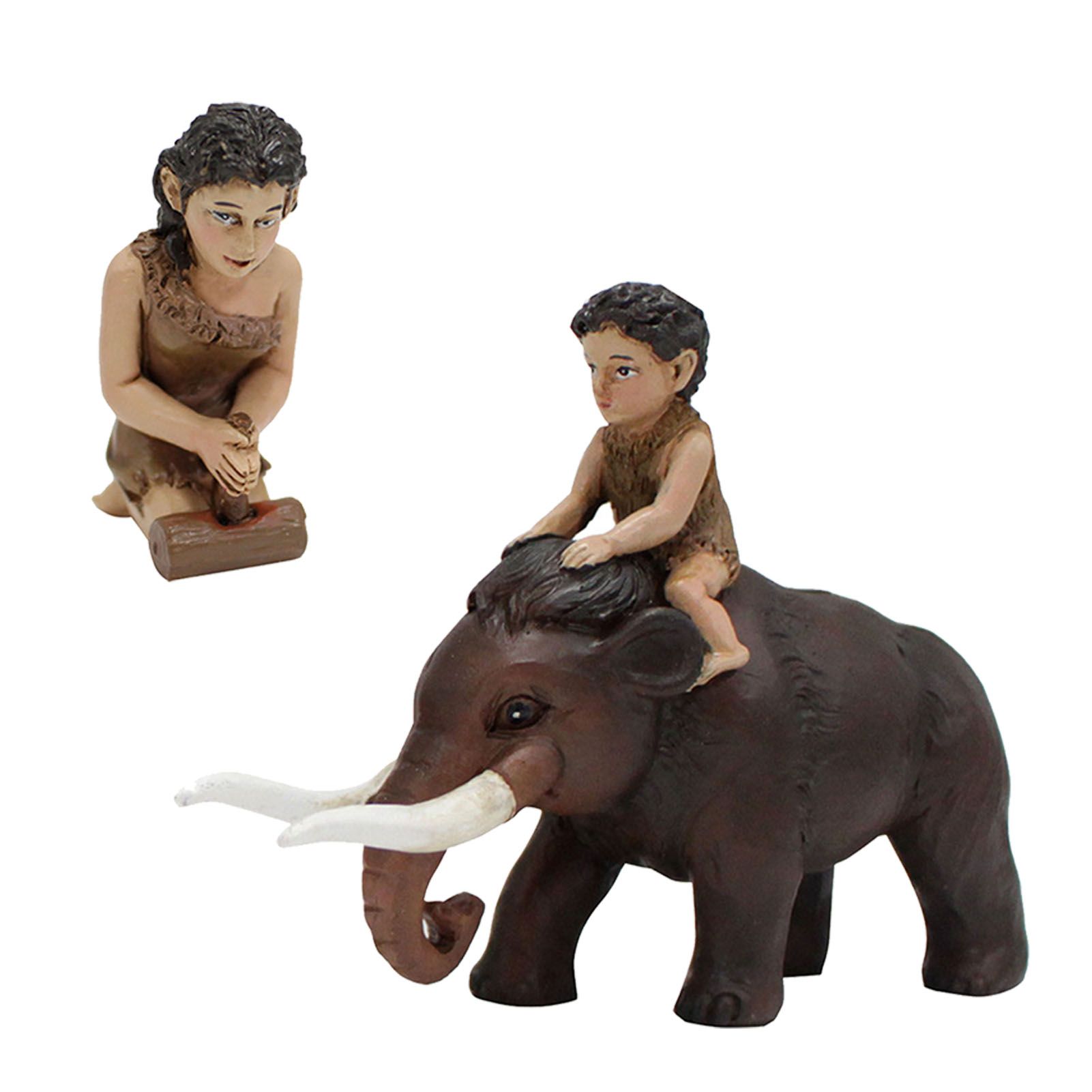Woolly Mammoth Wildman Statue Resin Miniature Human Figurine for Outdoor