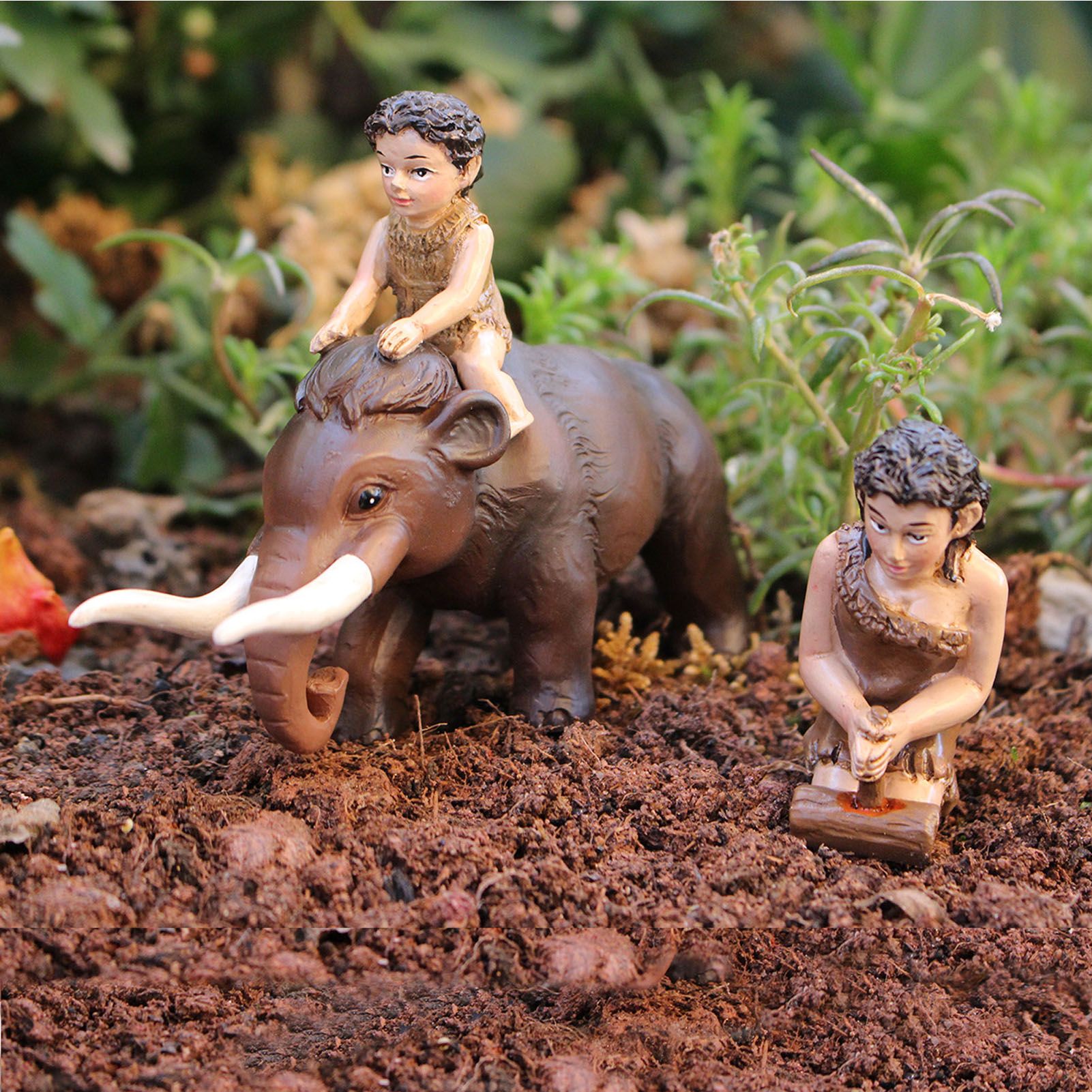 Woolly Mammoth Wildman Statue Resin Miniature Human Figurine for Outdoor view 8