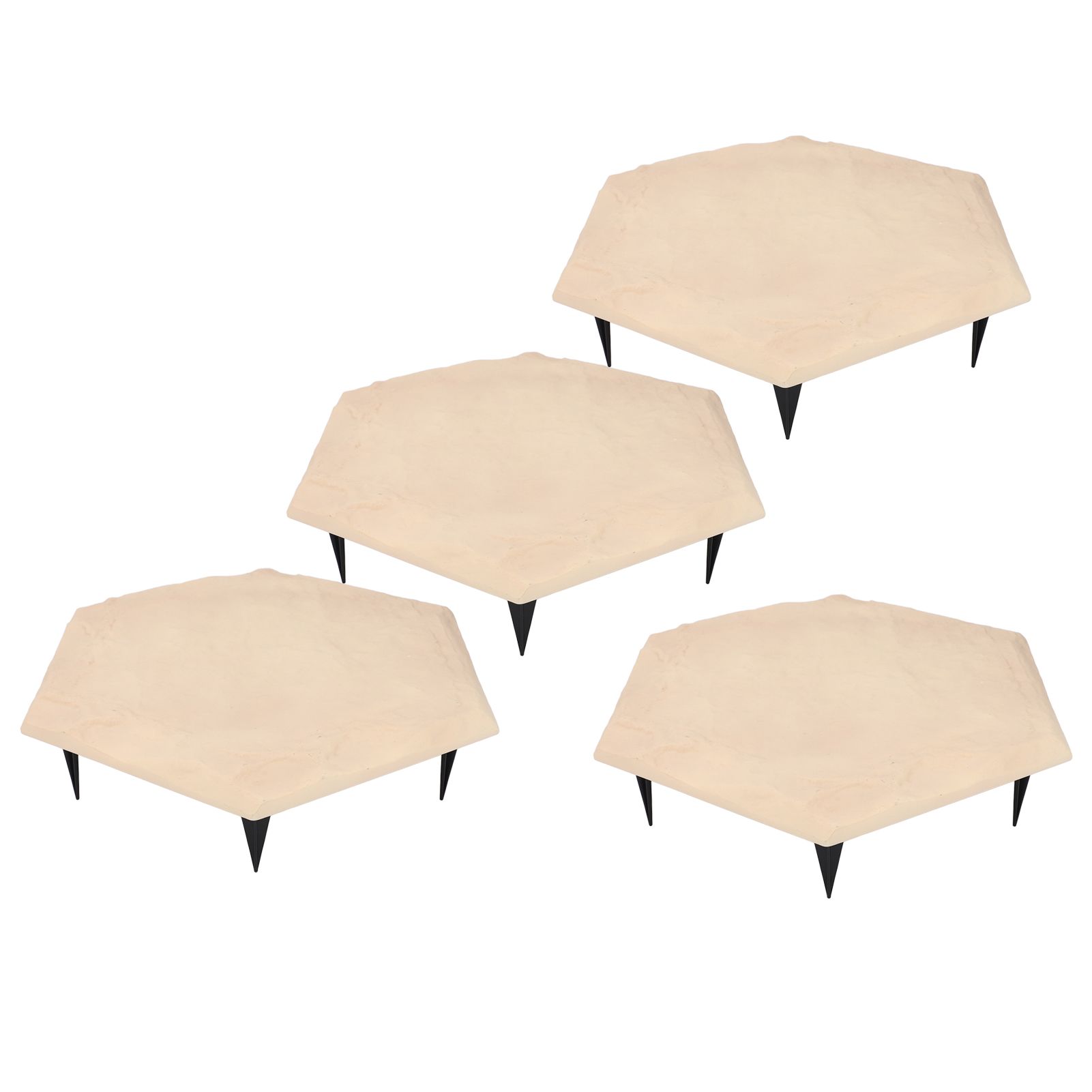 4pcs Stepping Stones Outdoor with 24pcs Ground Stakes Weather Resistant