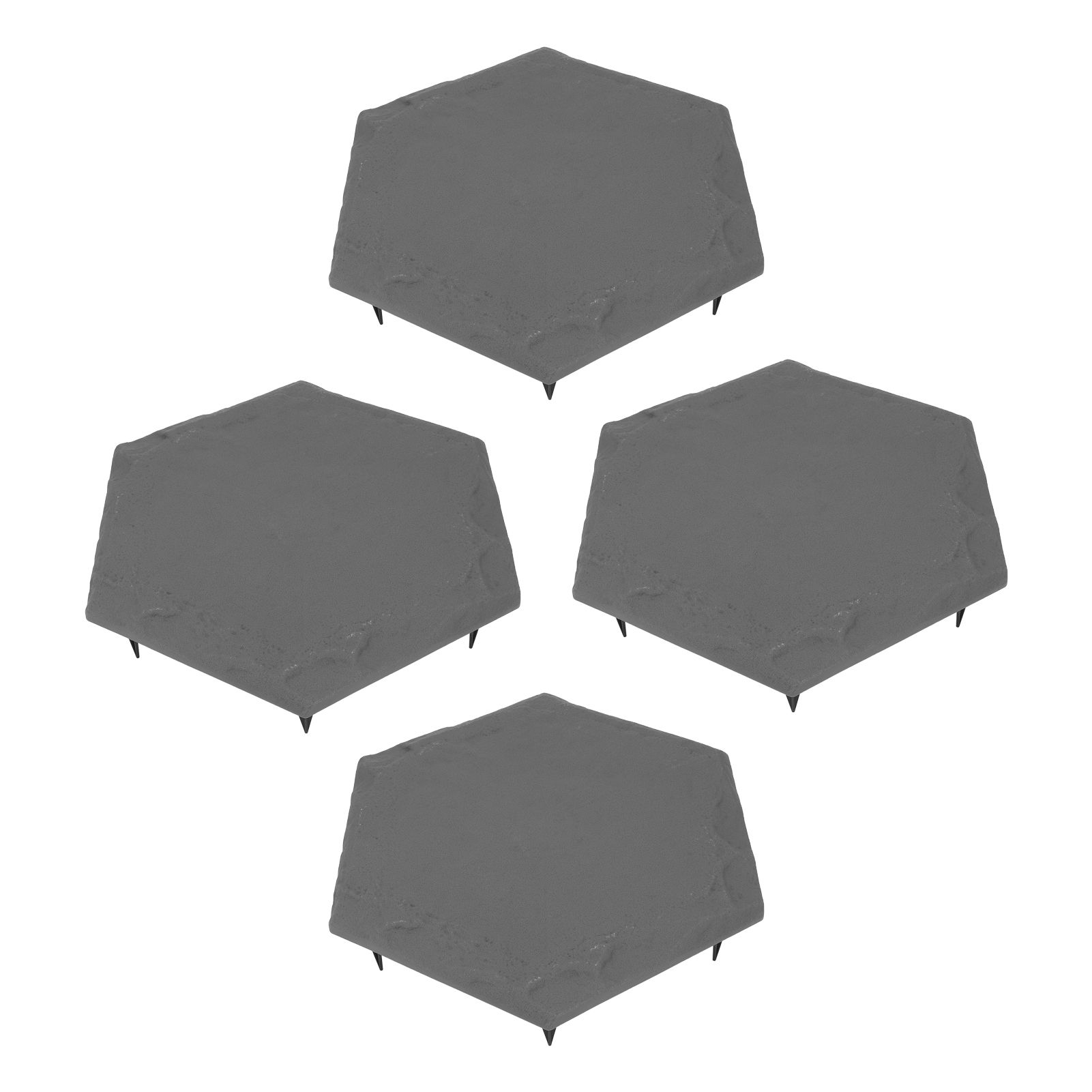4pcs Stepping Stones Outdoor with 24pcs Ground Stakes Weather Resistant