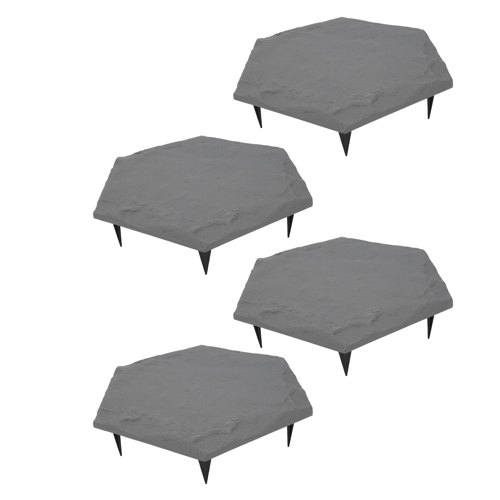 4pcs Stepping Stones Outdoor with 24pcs Ground Stakes Weather Resistant view 12