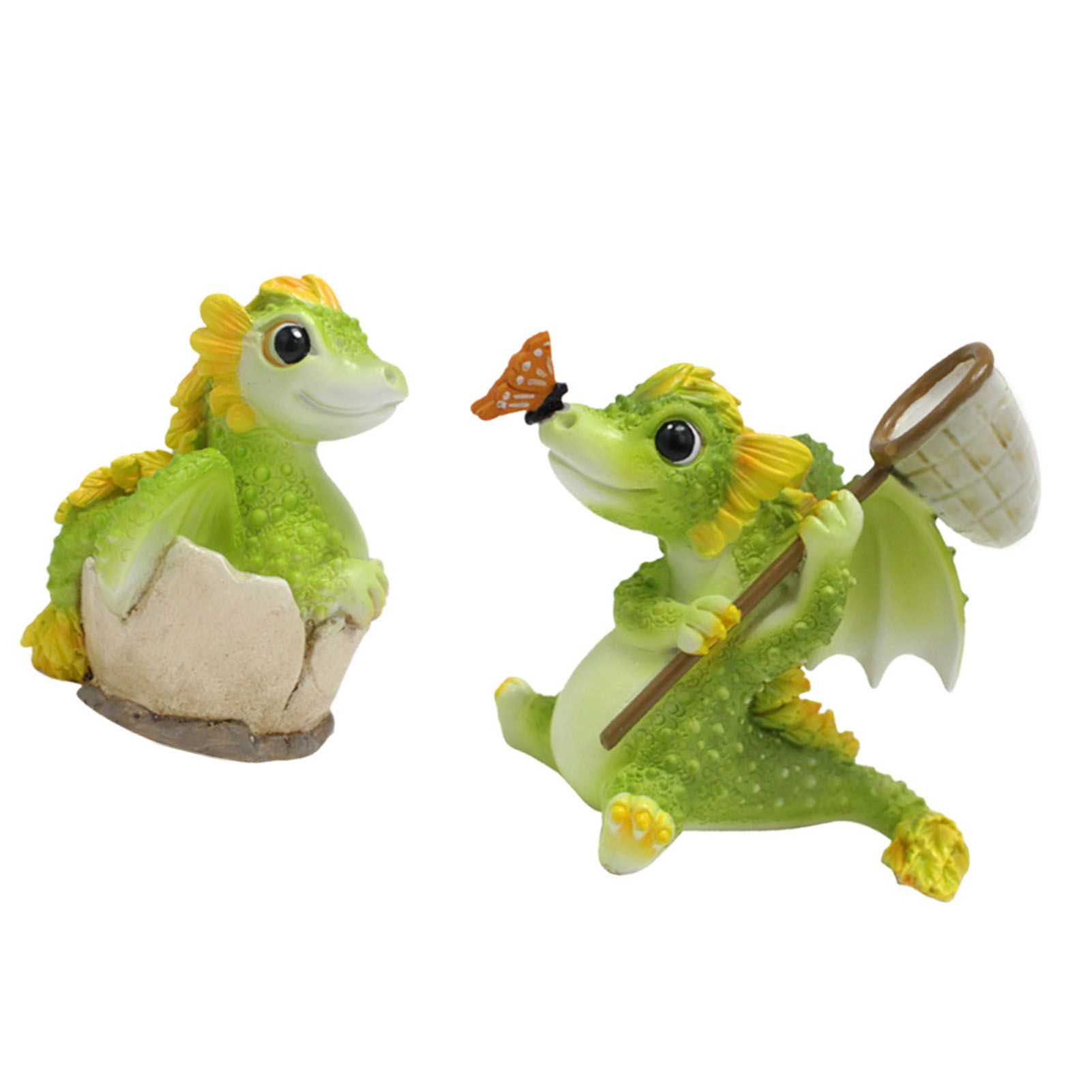 Baby Dragon Statue Set Adorable Creative Collectible Long Lasting for Yard