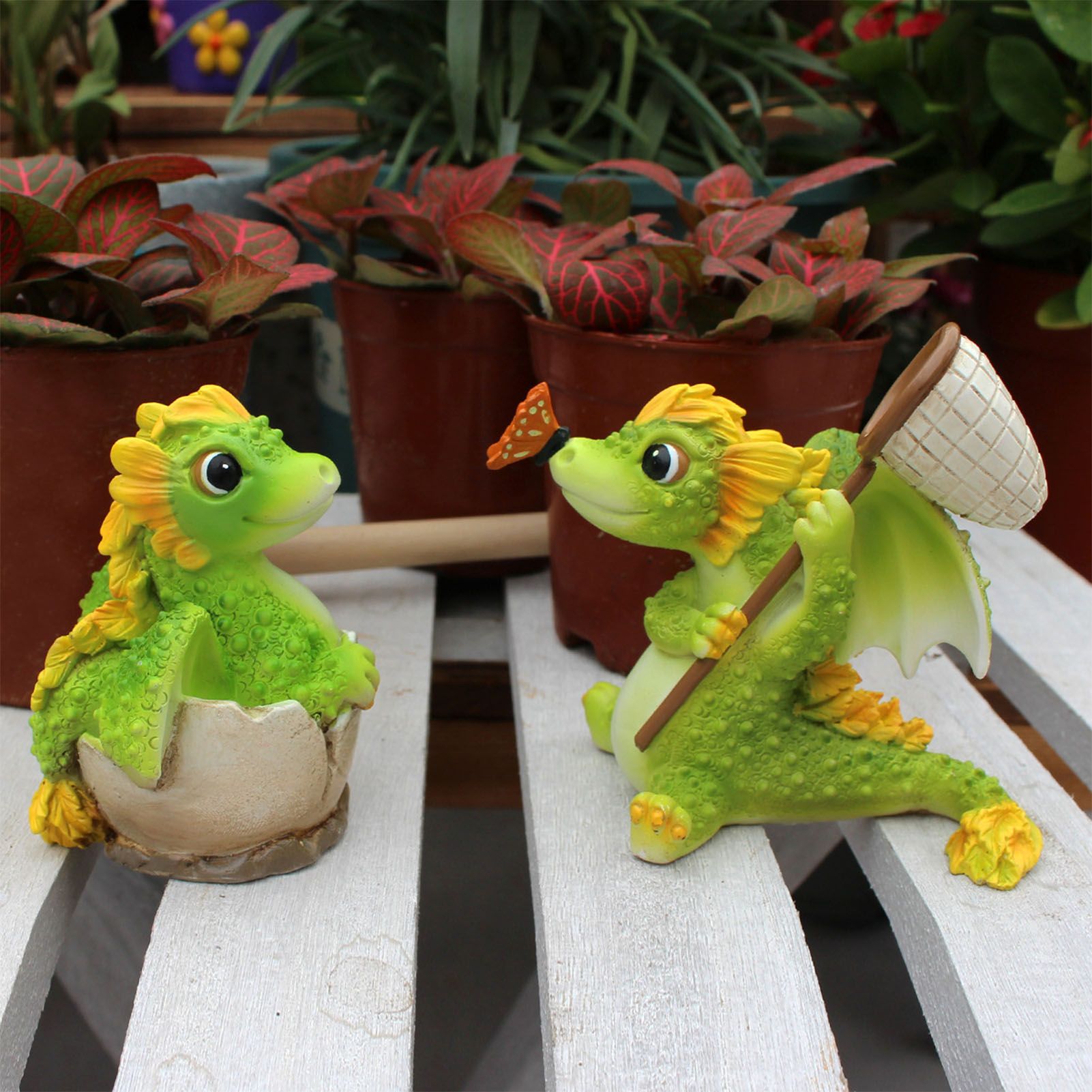 Baby Dragon Statue Set Adorable Creative Collectible Long Lasting for Yard view 8