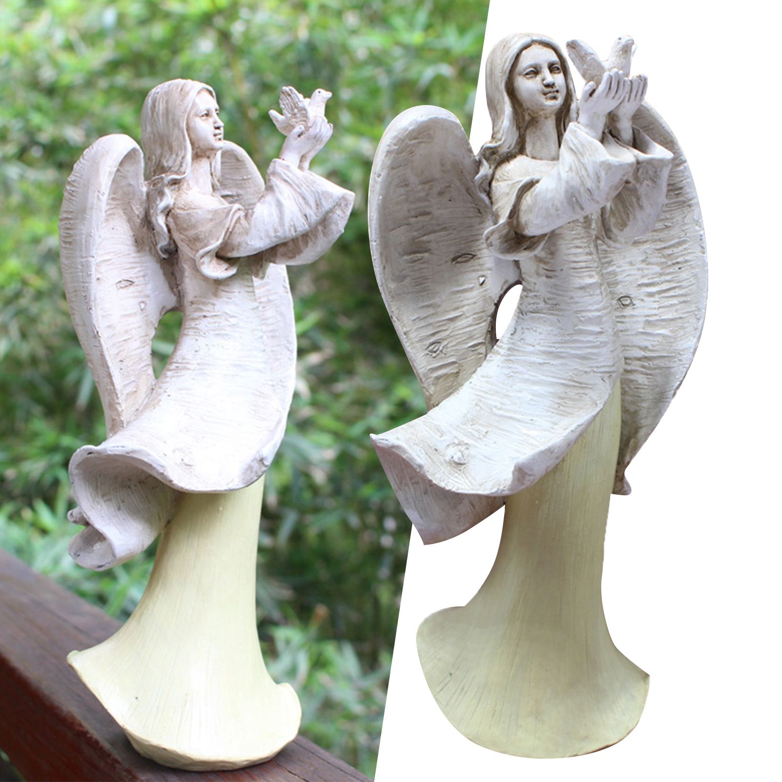 Angel Statue Vintage Resin Angel and Dove Sculpture Figurine for Home Wedding view 8