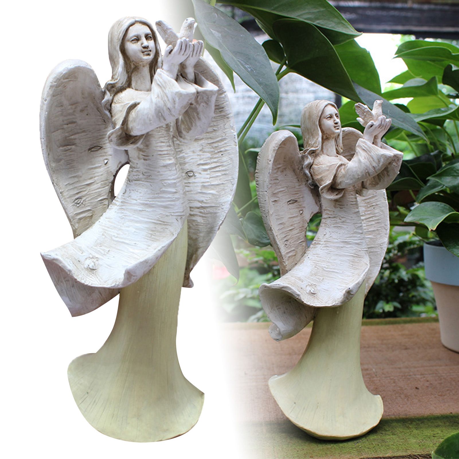 Angel Statue Vintage Resin Angel and Dove Sculpture Figurine for Home Wedding view 9